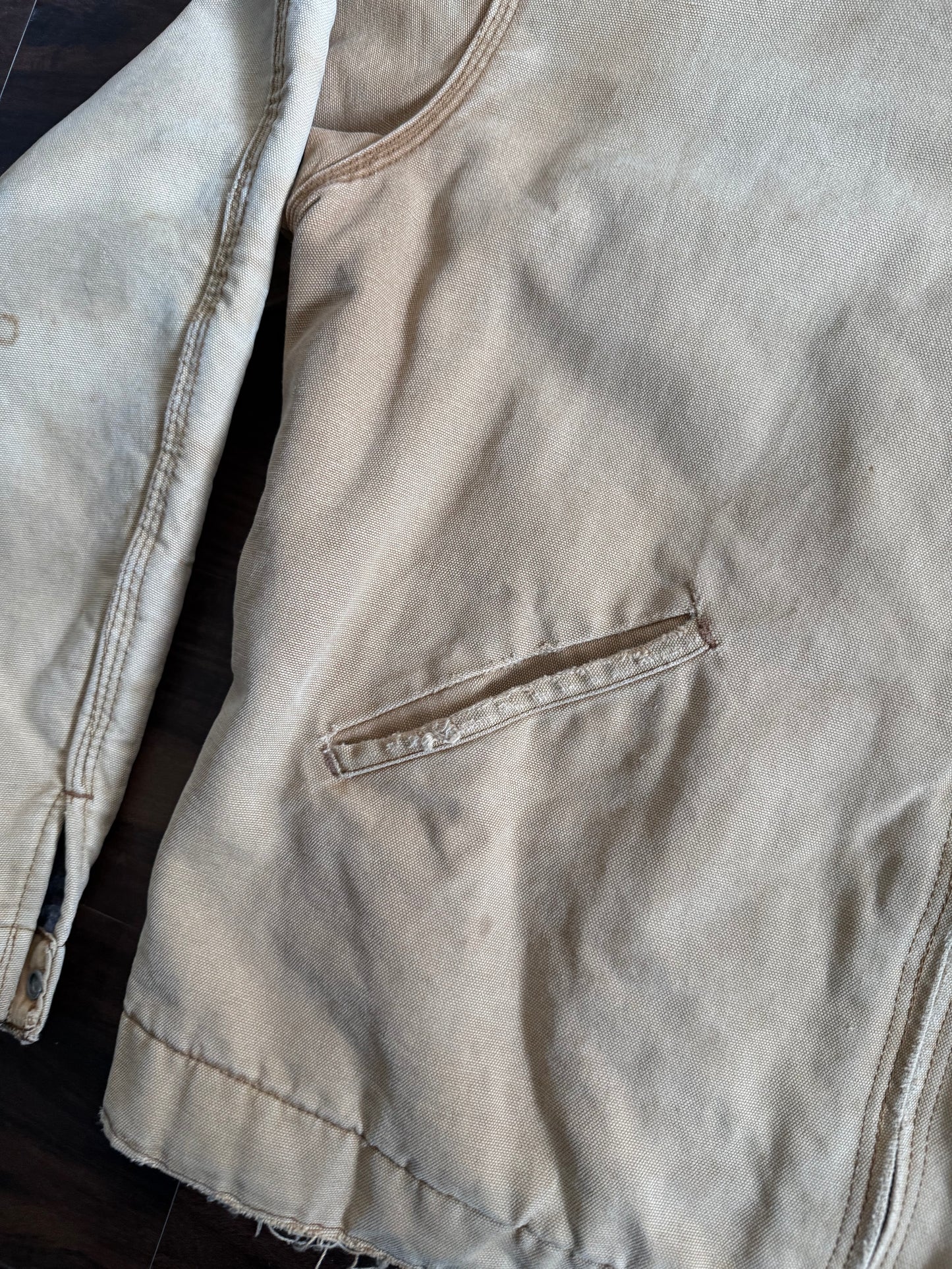 Vintage 1970s Carhartt 6BLJ Tan Detroit Jacket- L