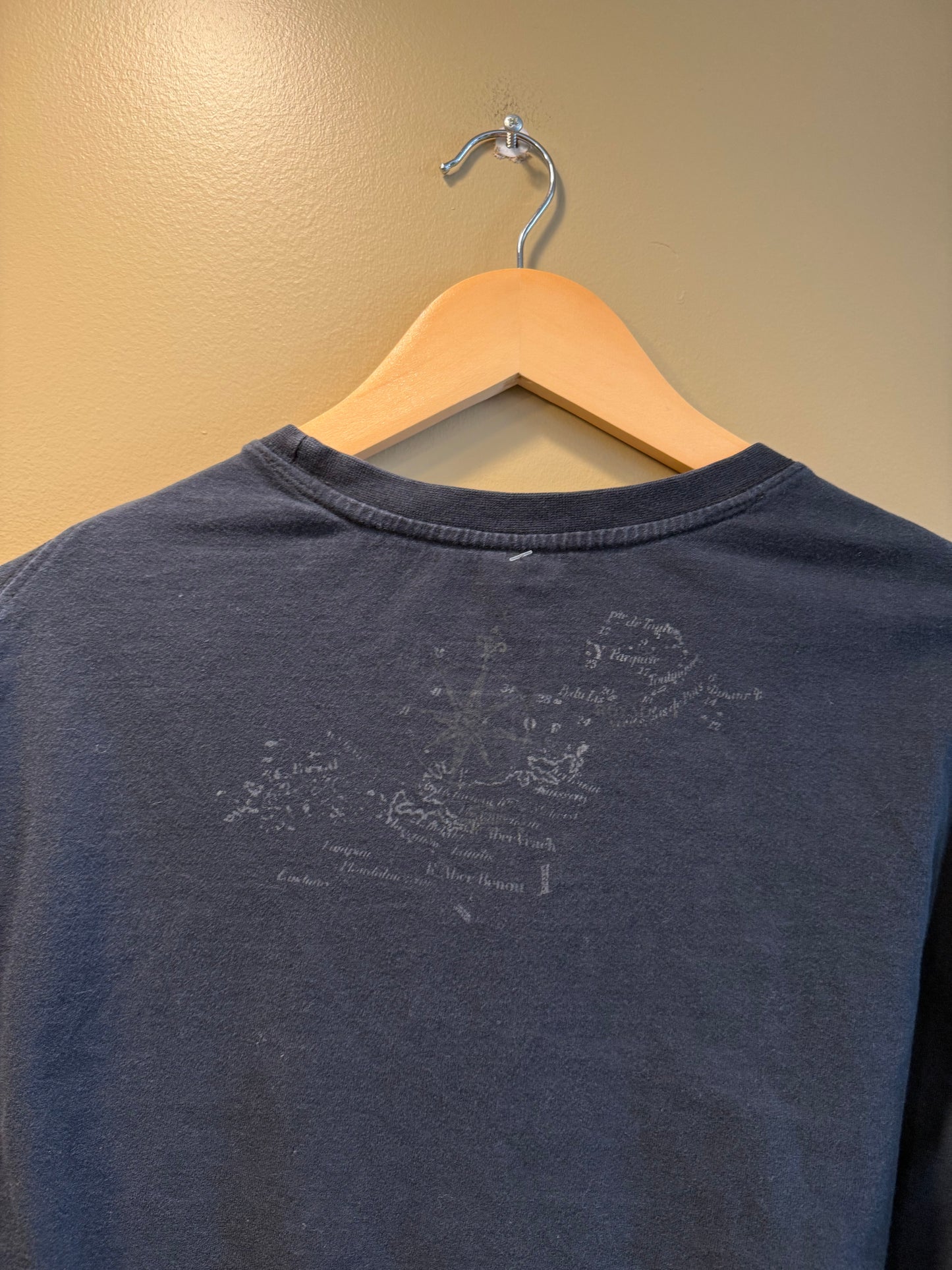 Vintage Y2K Point Zero Black Compass Long Sleeve T-Shirt- M