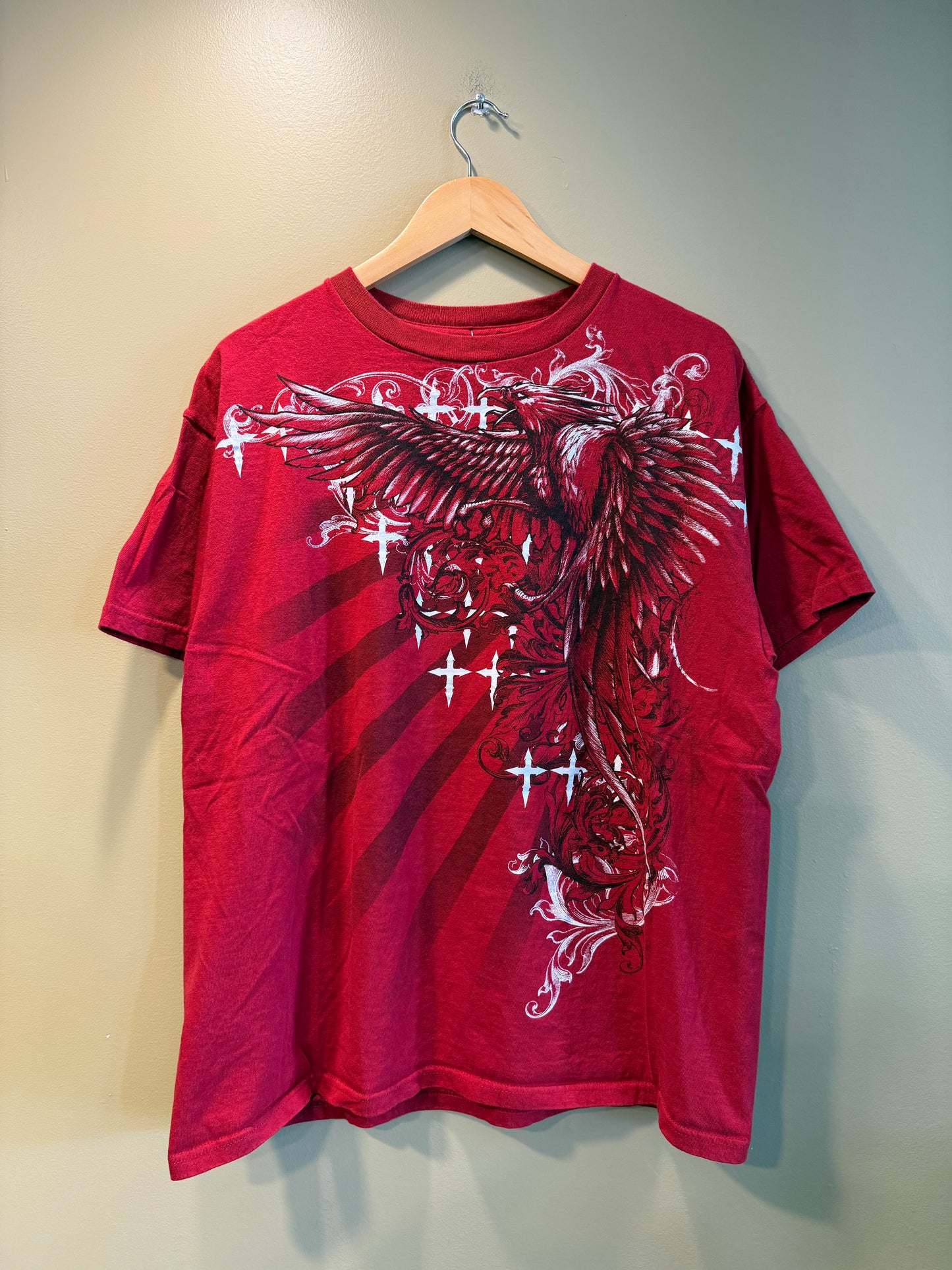 Vintage Urban Up Red Gothic Phoenix T-Shirt- L