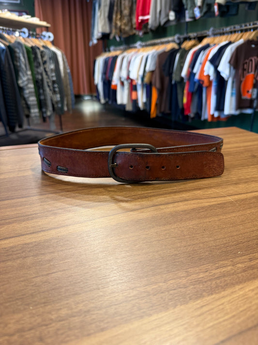 Vintage 70s Levi’s Leather Denim Loop Belt- 28 to 32