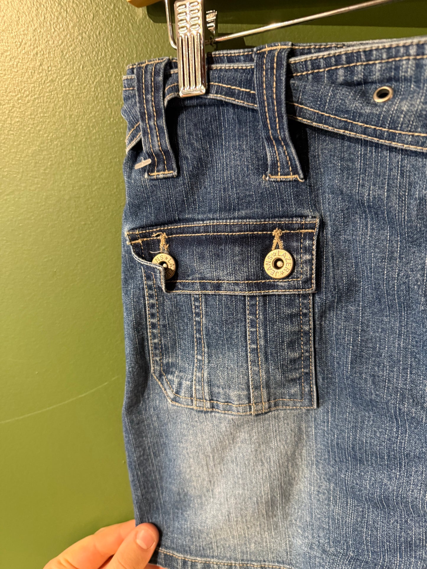 Vintage Y2K Lazer Jeans Denim Skirt- 28