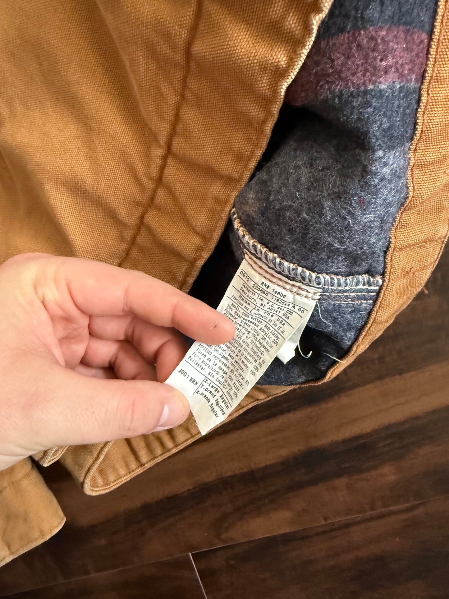 Vintage Carhartt J001 BRN Embroidered Detroit Jacket- XL