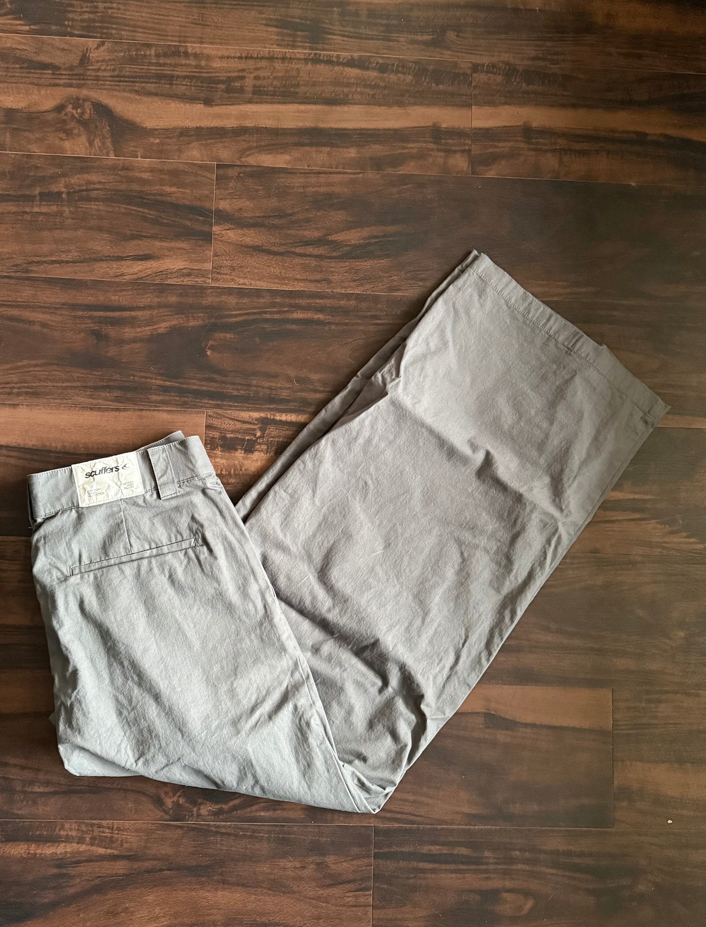 Scuffers Modern Gray Pleated Wide Leg Trousers- 30x30