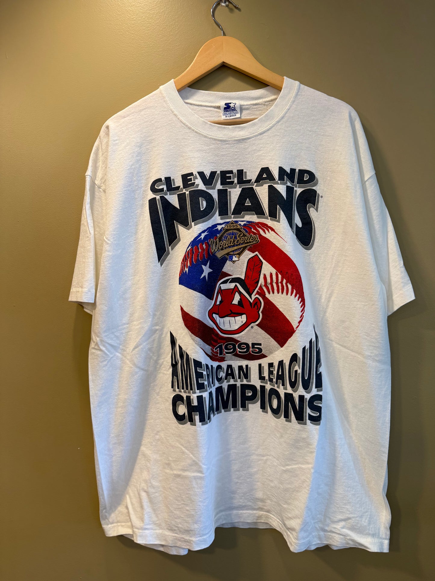Vintage Starter Cleveland Indians American League Champjons T-Shirt- XL