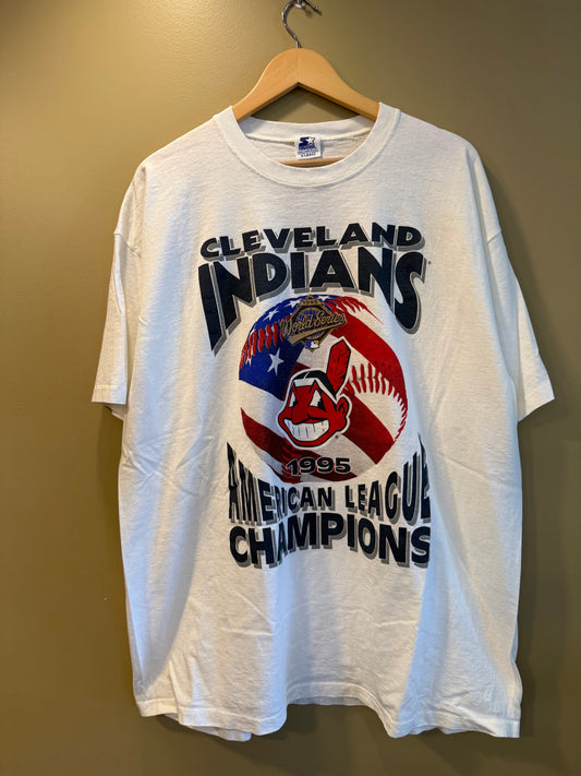 Vintage Starter Cleveland Indians American League Champjons T-Shirt- XL