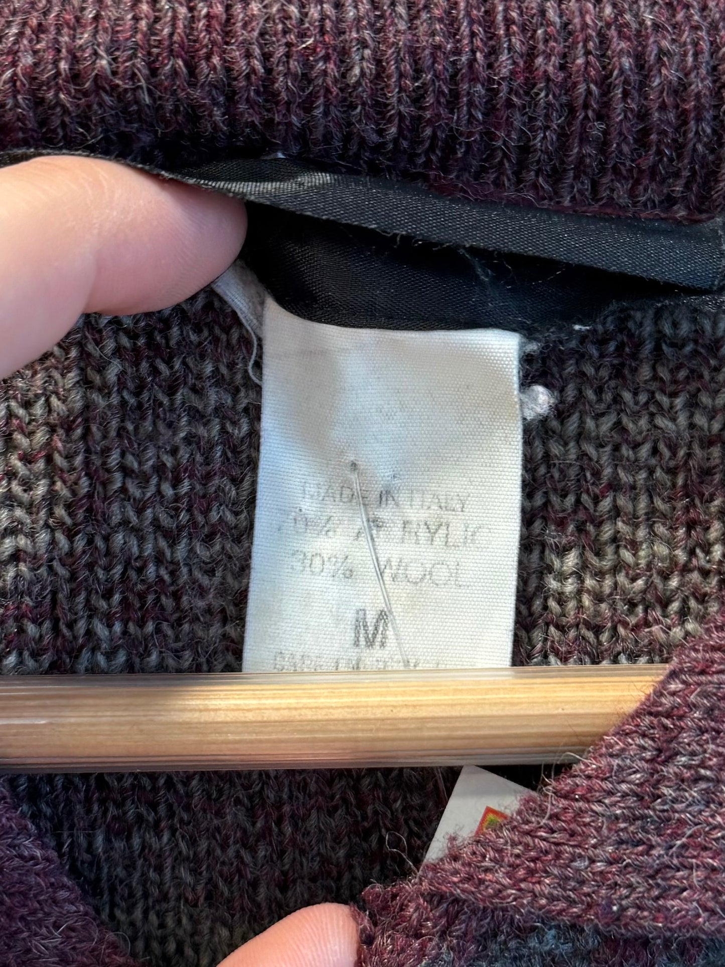 Vintage Made In Italy Wool Collared Sweater- M/L