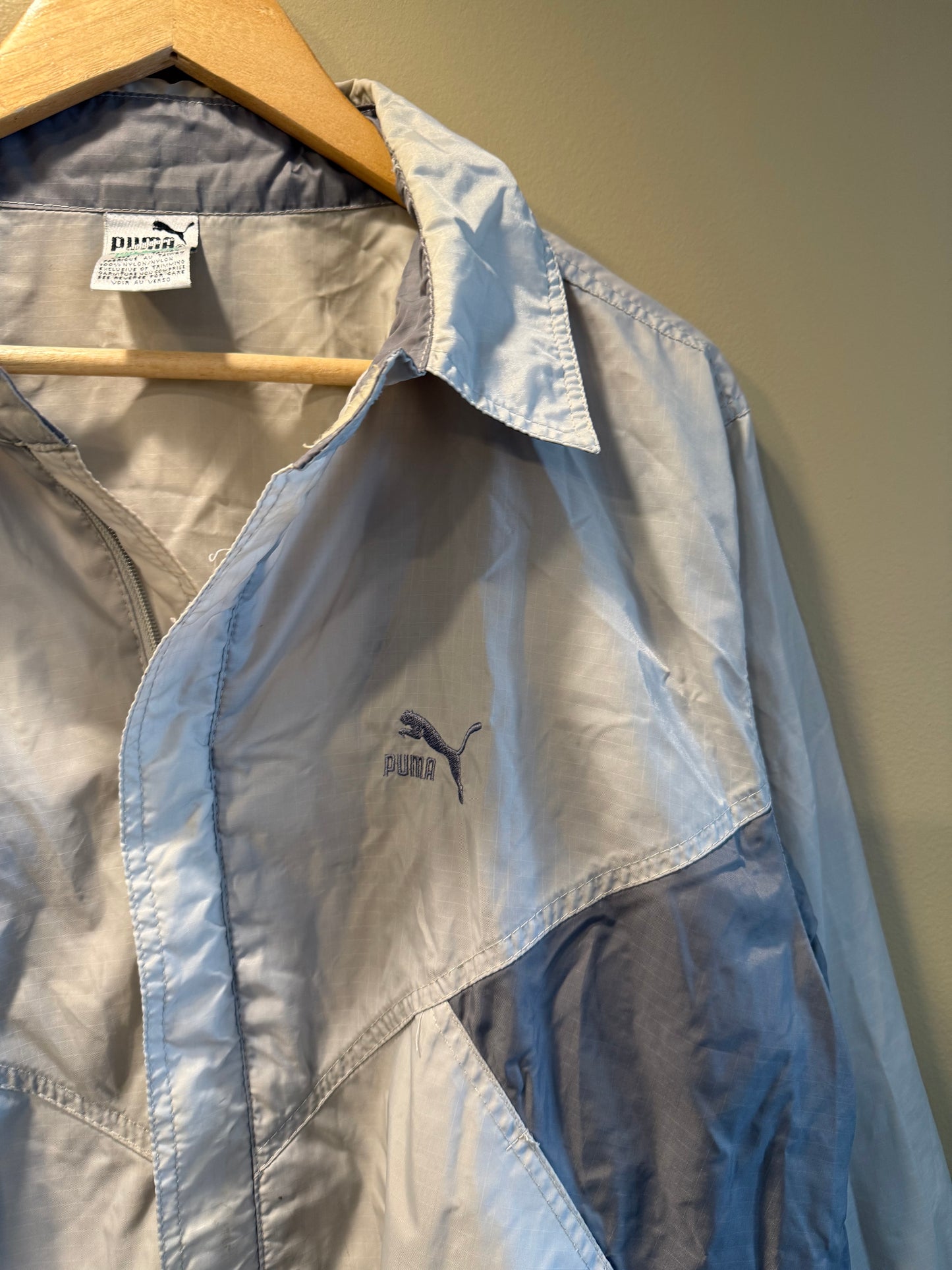 Vintage Puma Gray Zip-Up Windbreaker- M