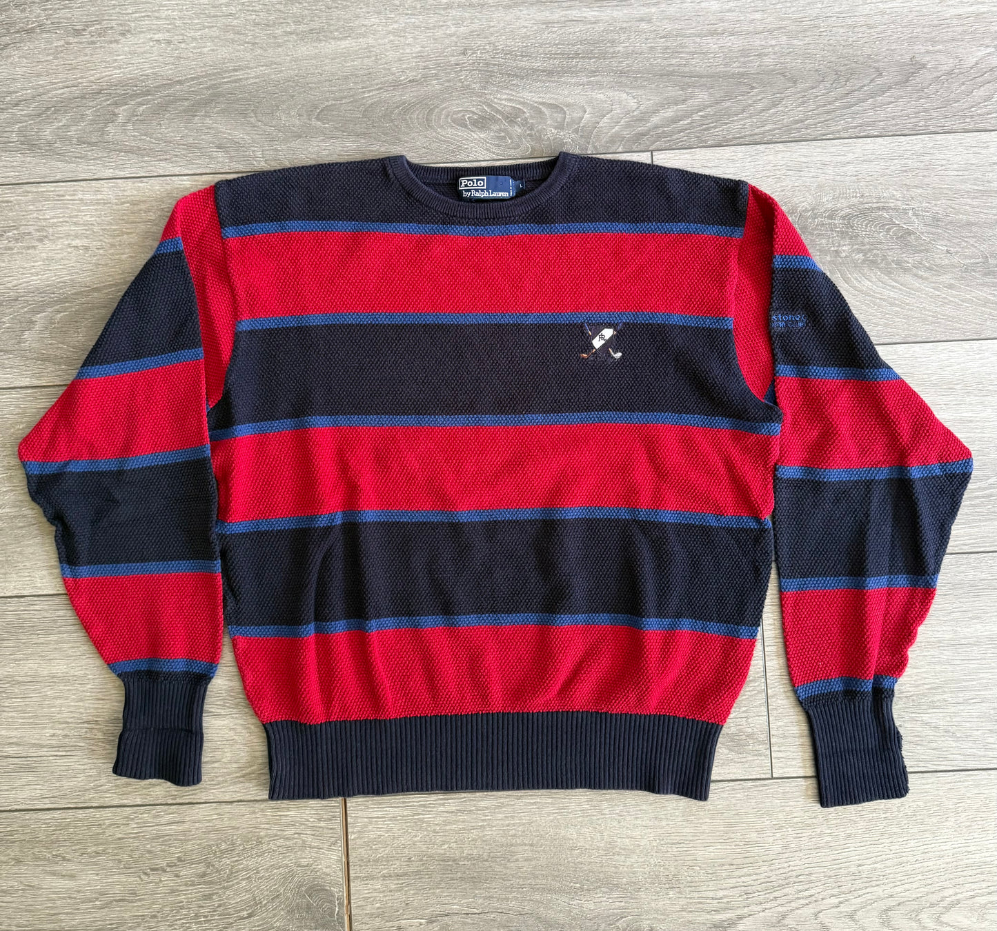 Vintage Polo Ralph Lauren Polo Golf Striped Cotton Sweater- L