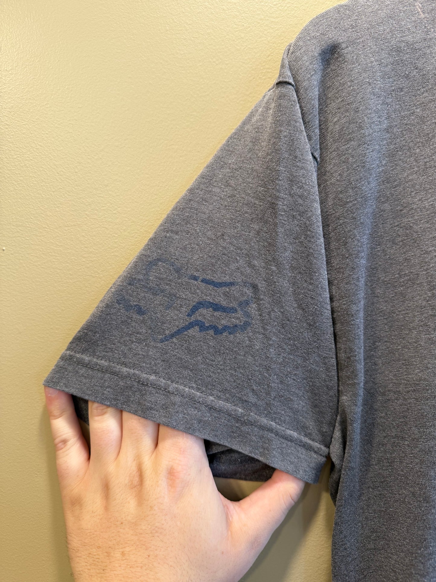 Vintage Fox Racing Gray Distressed T-Shirt- L