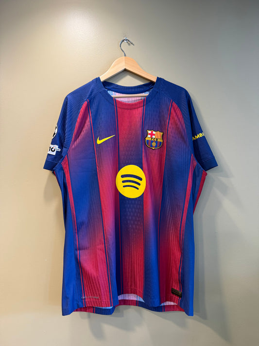 Nike 25/26 Authentic FC Barcelona Lamine Yamal EUFA & Champions League Patch Home Football Soccer Jersey- XL