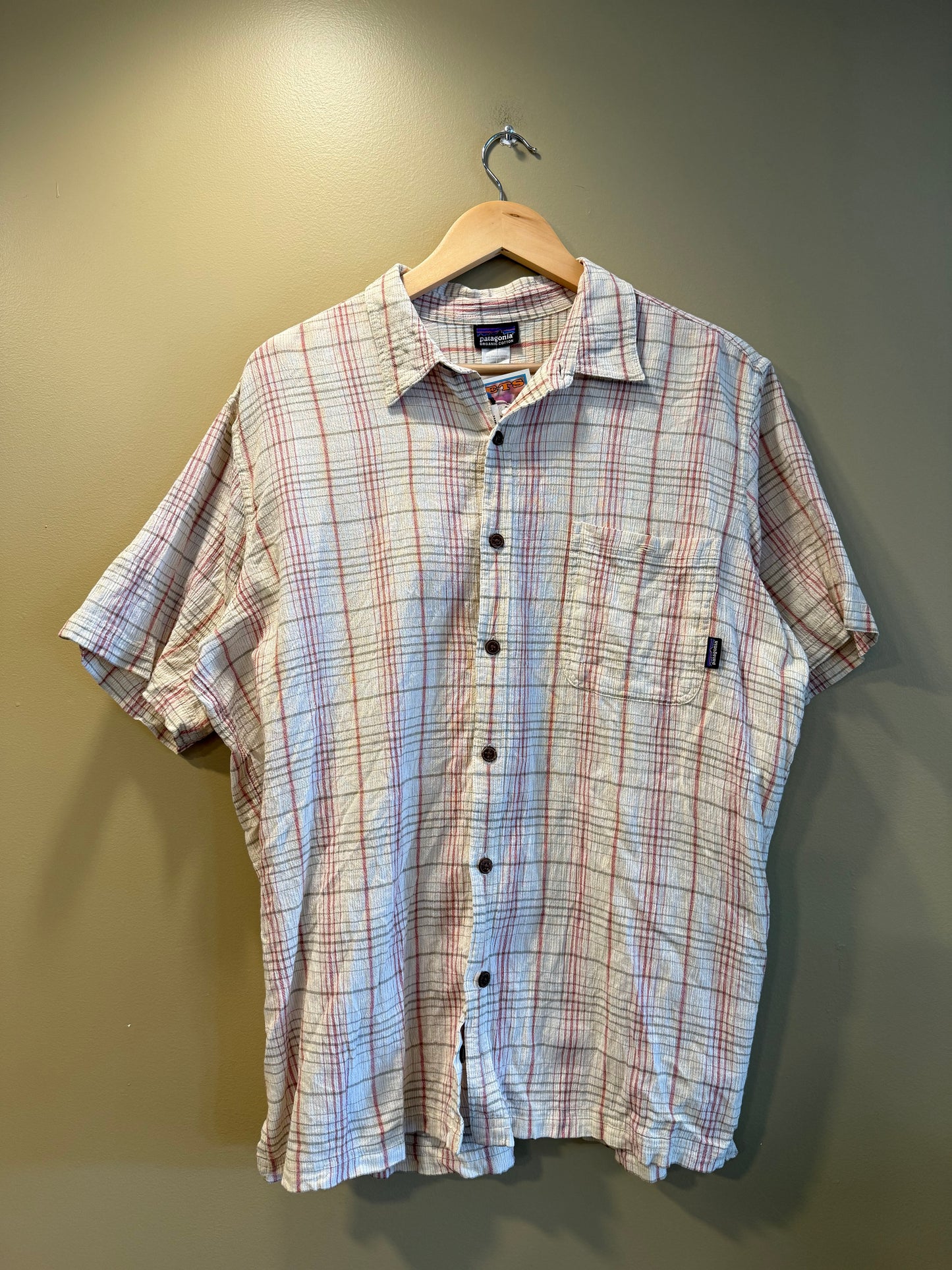Vintage Patagonia Organic Cotton Checkered Button-Up Shirt- L