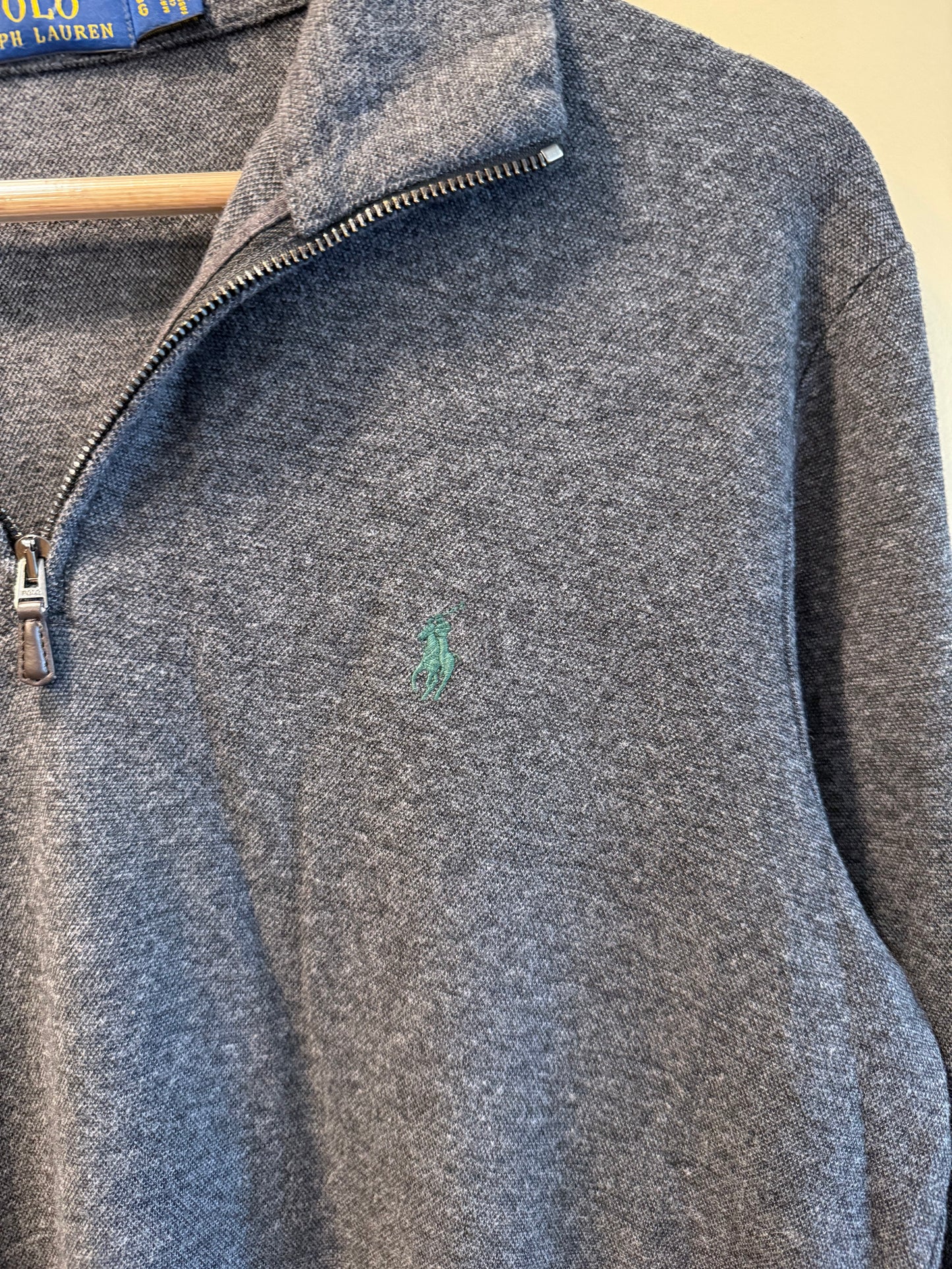 Vintage Polo Ralph Lauren Gray Quarter-Zip Sweater- L