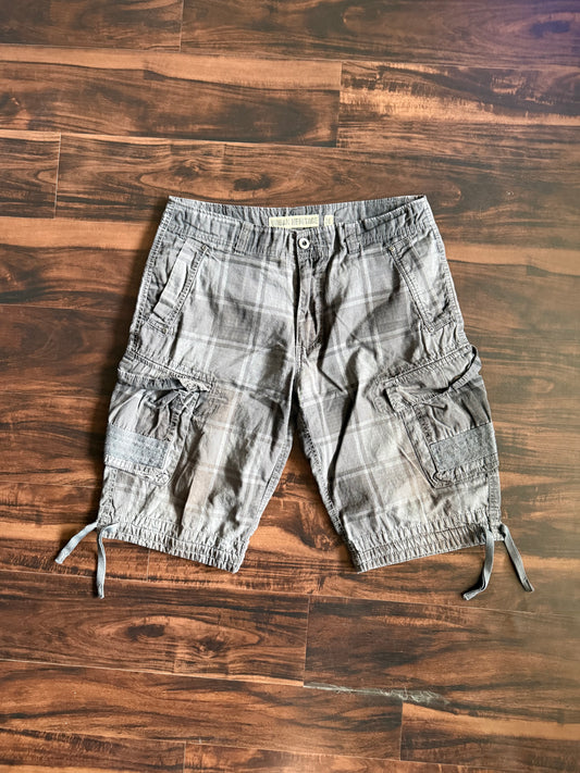 Vintage Urban Heritage Black Checkered Cargo Shorts- 34