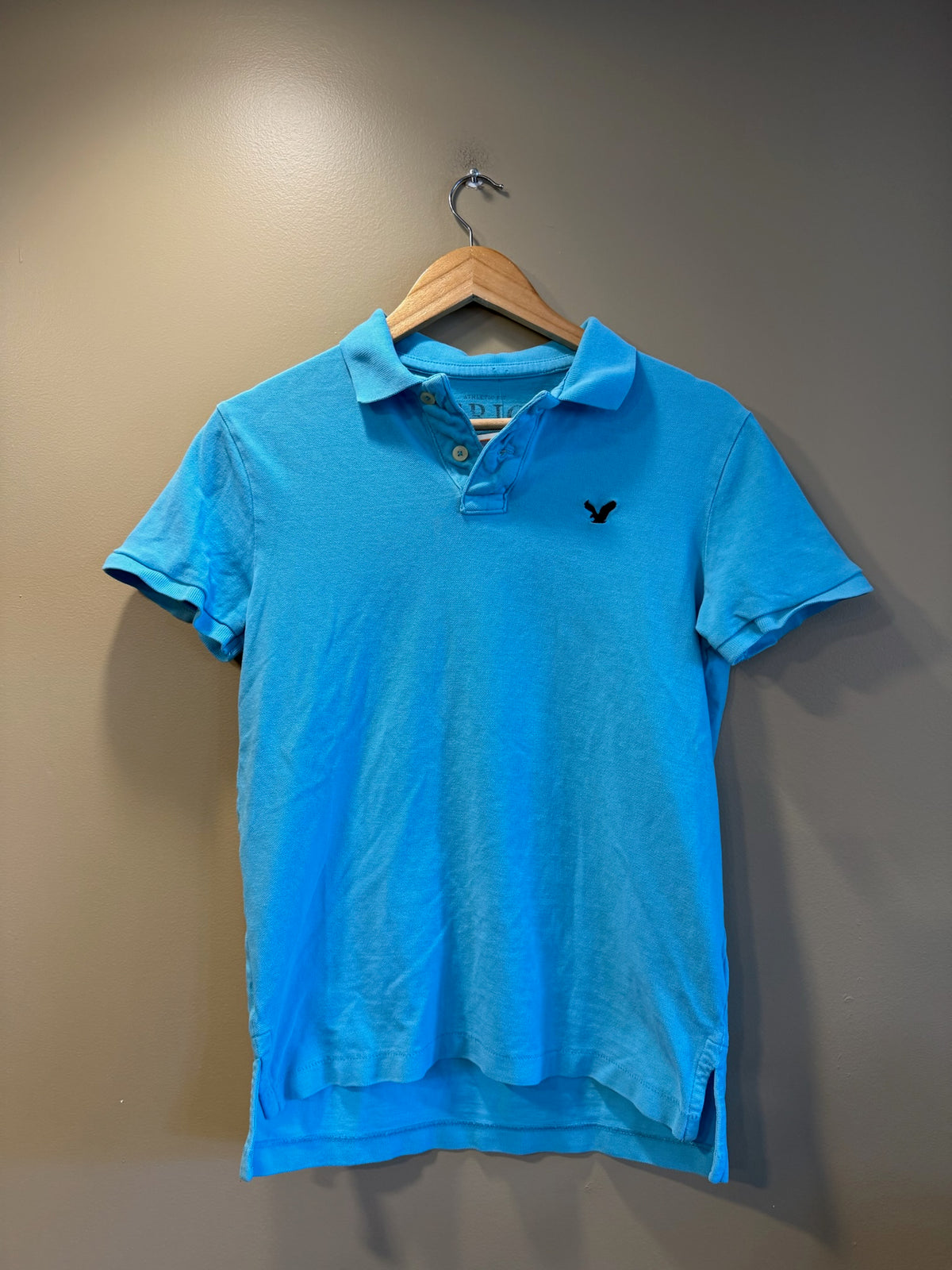 Vintage Y2K American Eagle Cyan Blue Woman’s Polo T-Shirt - XS