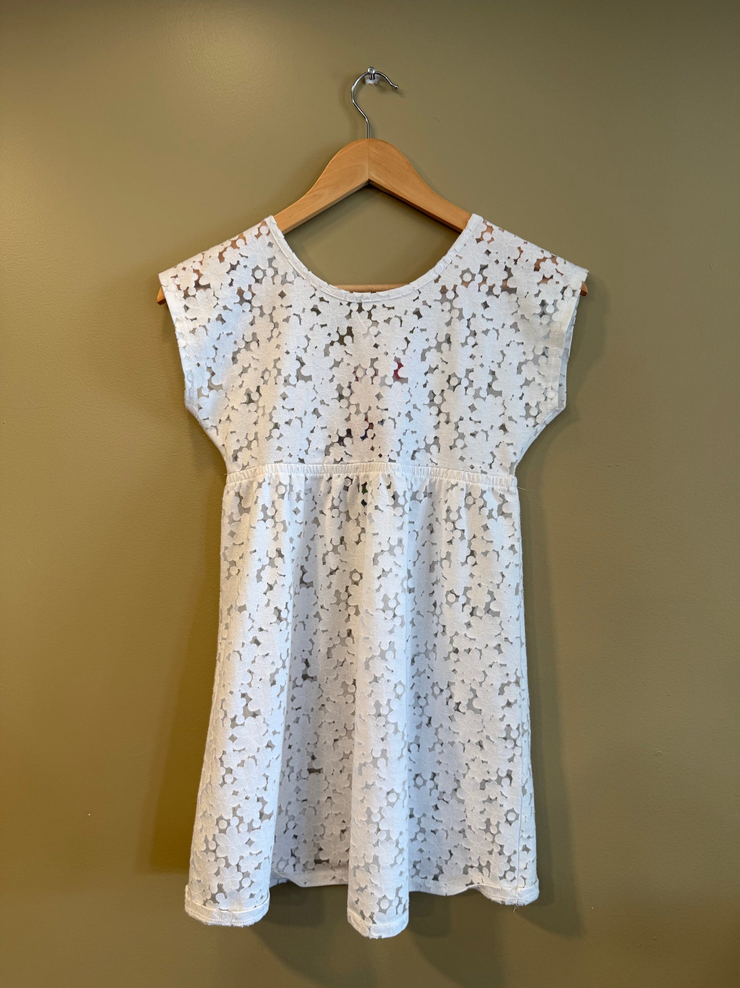 Vintage Y2K White Floral Lacey Top- S