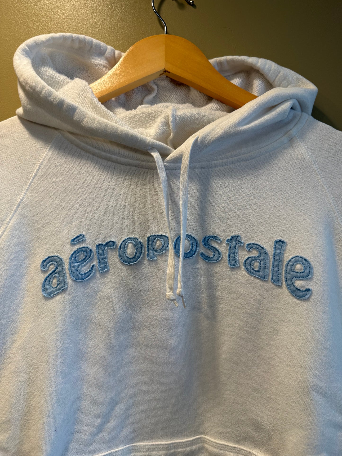 Vintage Y2K Aeropostale White Hoodie Sweatshirt- L