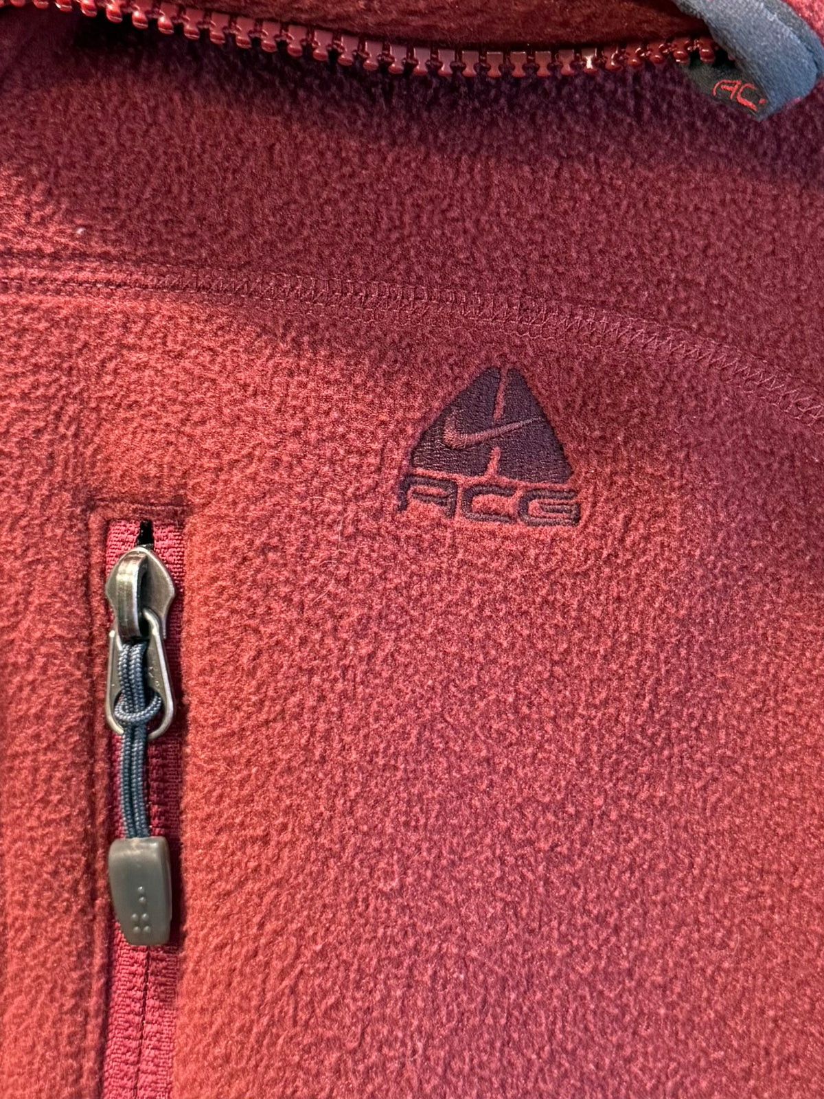 Vintage Nike ACG Maroon Fleece Jacket- XL