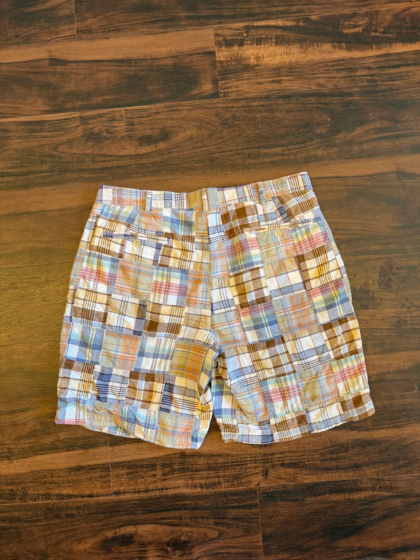 Vintage Land’s End Checkered Plaid Shorts- 33