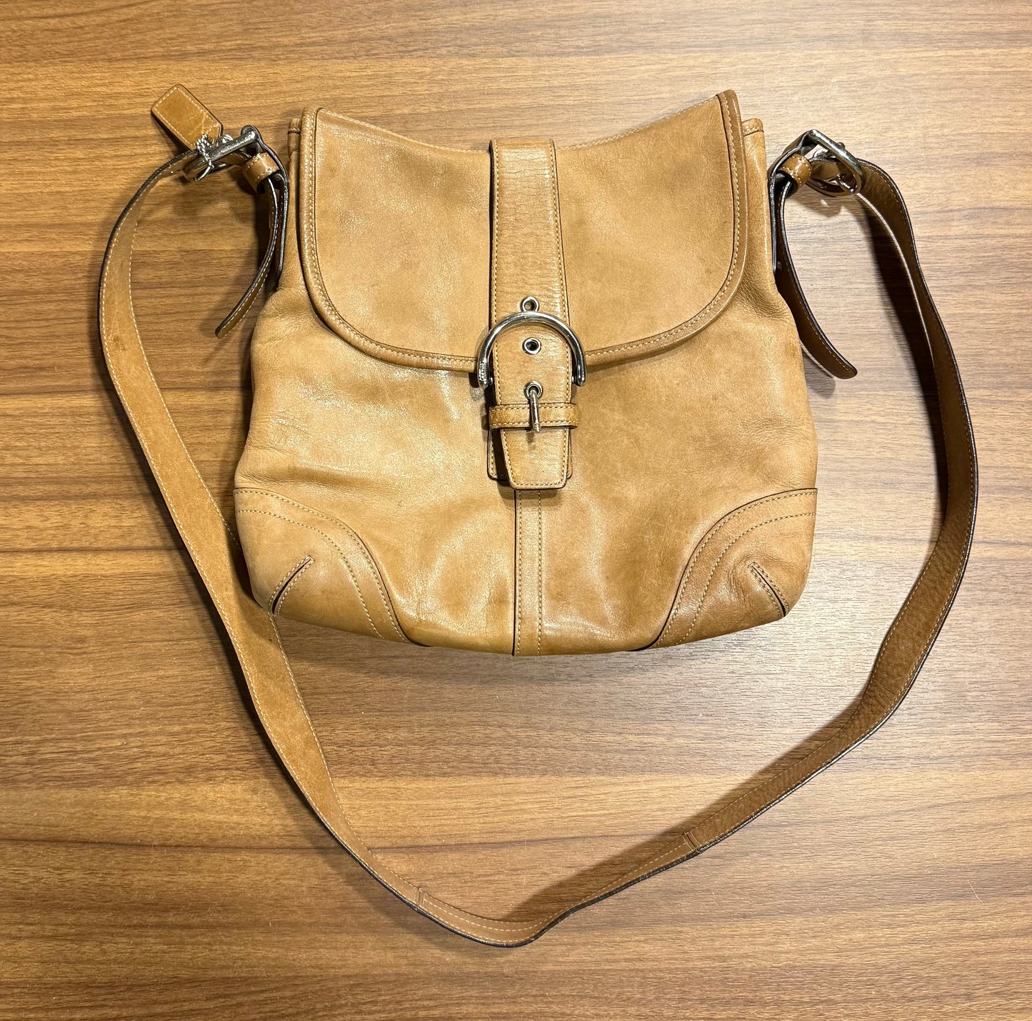 Vintage Coach 9480 Tan Soft Leather SoHo Crossbody Bag
