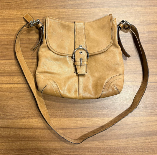 Vintage Coach 9480 Tan Soft Leather SoHo Crossbody Bag