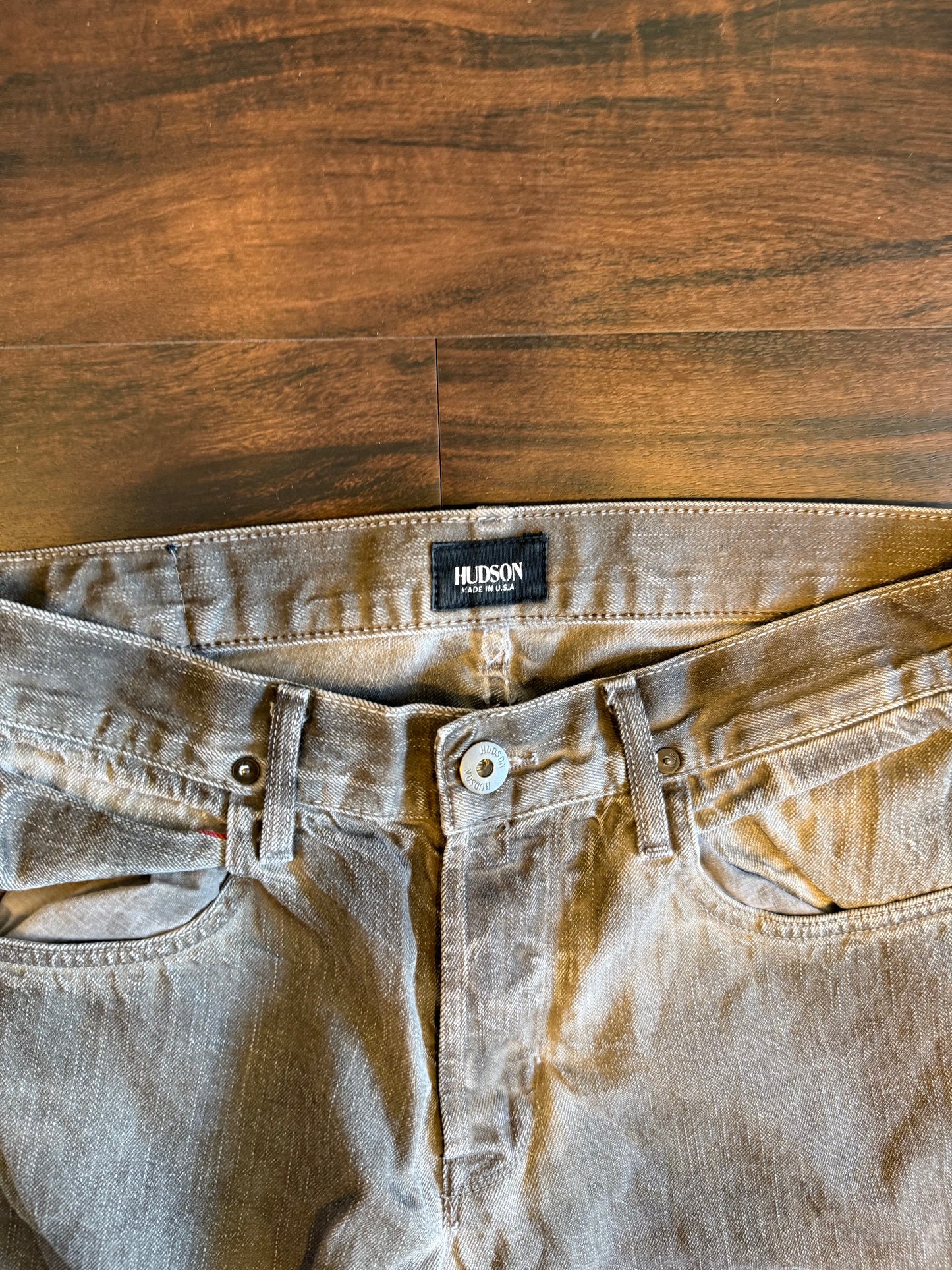 Vintage Hudson Made In USA Brown Selvedge Denim Jeans- 33x31