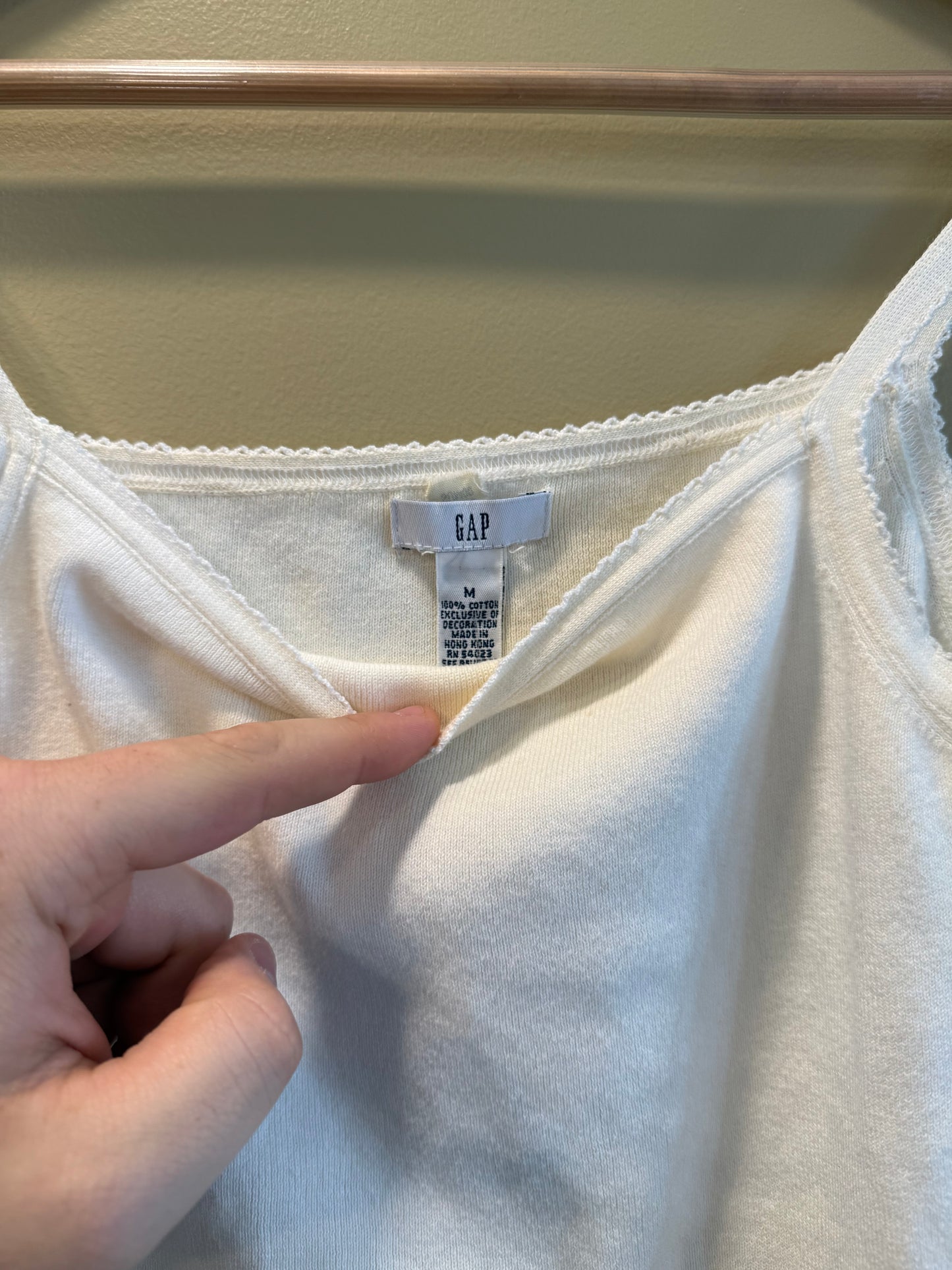 Vintage Y2K Gap Cotton White Tank Top- M