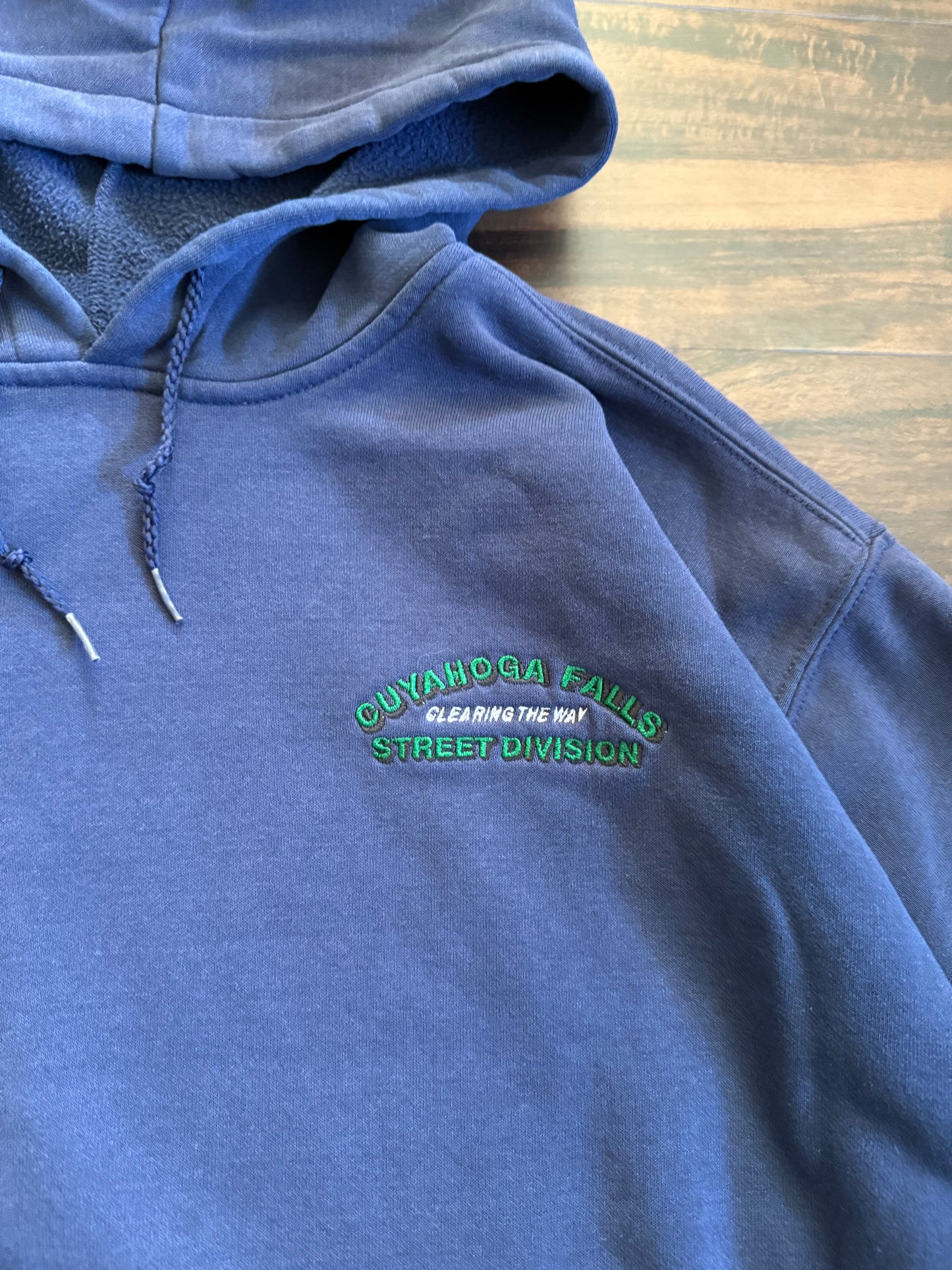 Vintage Carhartt Cuyahoga Falls Navy Blue Hoodie Sweatshirt- XXL