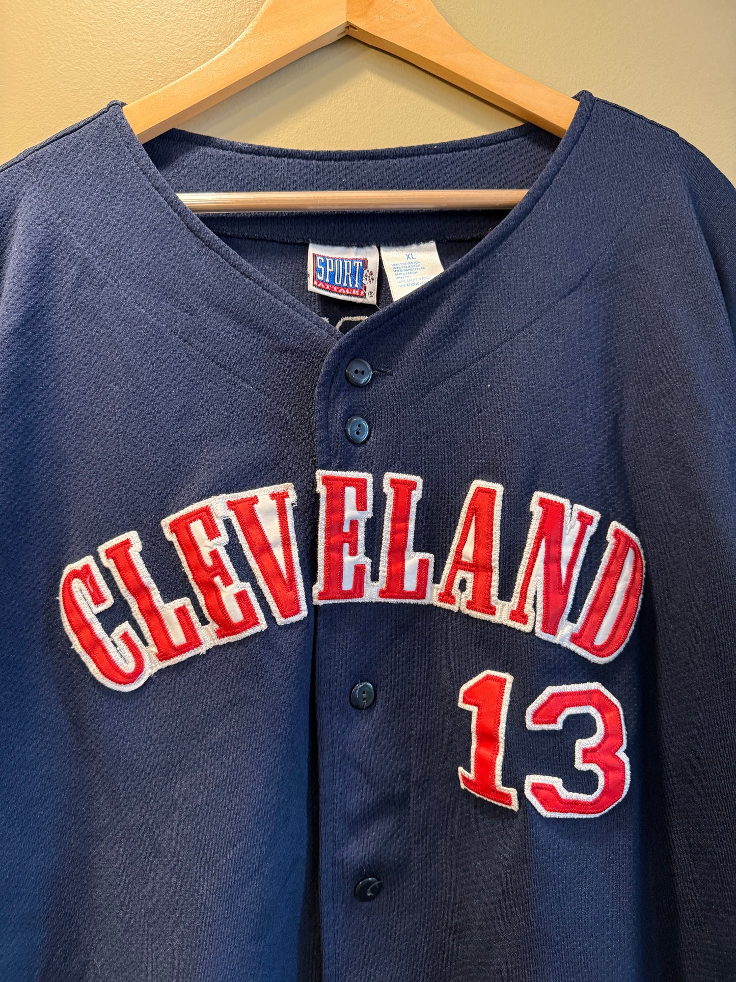 Vintage Cleveland Indians Omar Vizquel Navy Blue MLB Jersey- XL