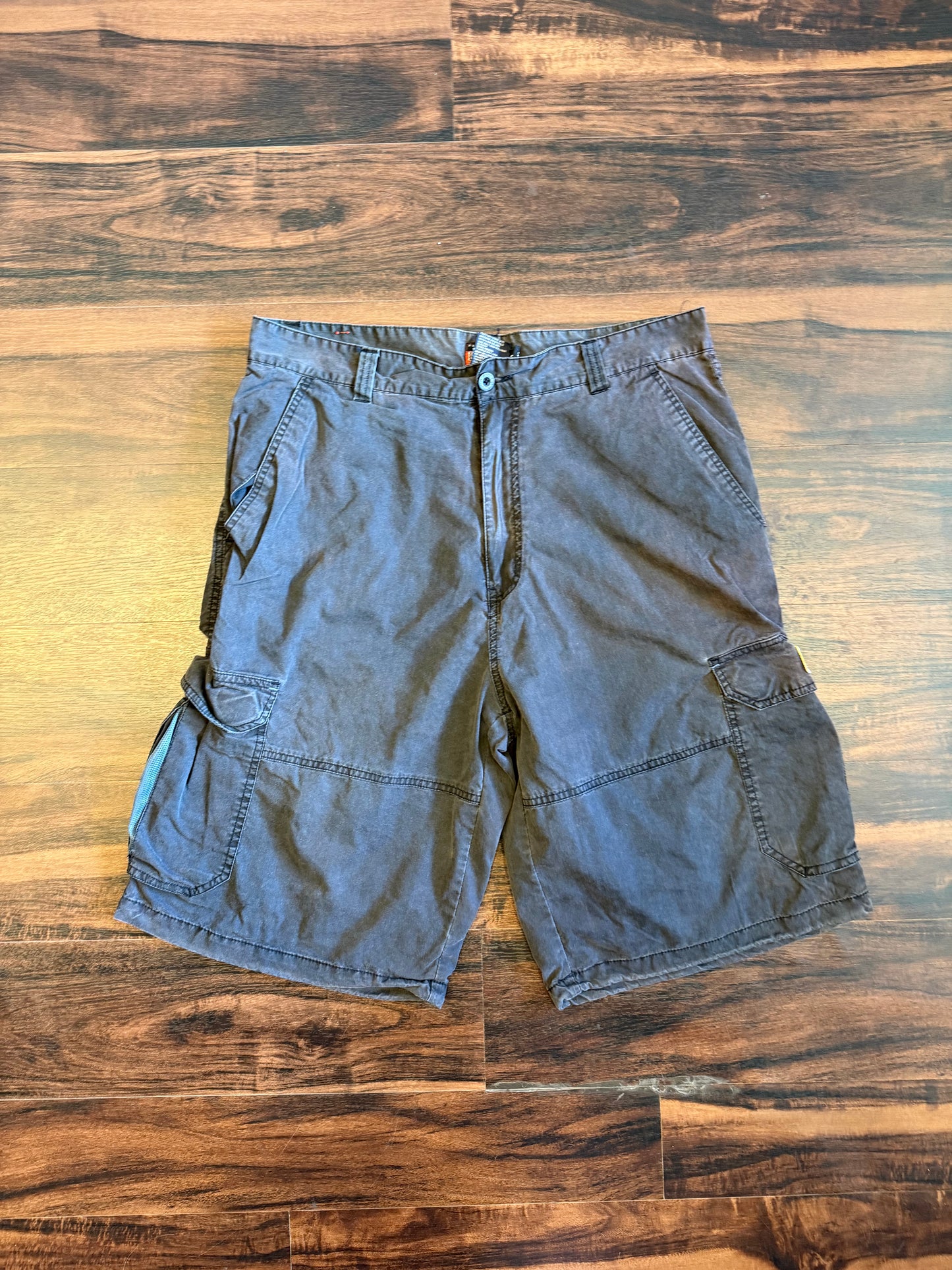 Vintage Plugg Spider Black Streetwear Cotton/Nylon Cargo Shorts- 34