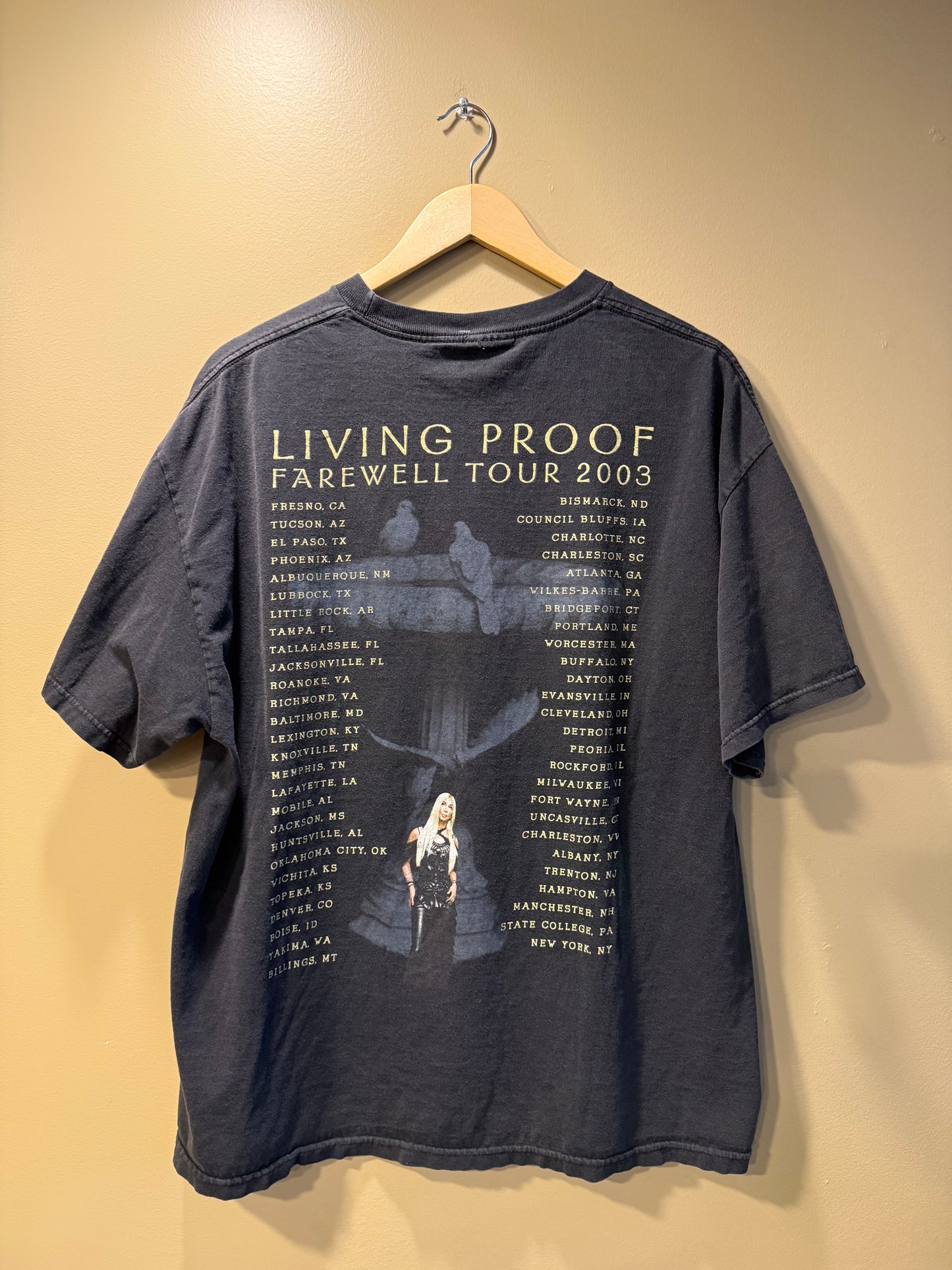 Vintage Y2K Cher Living Proof Tour T-Shirt- XL