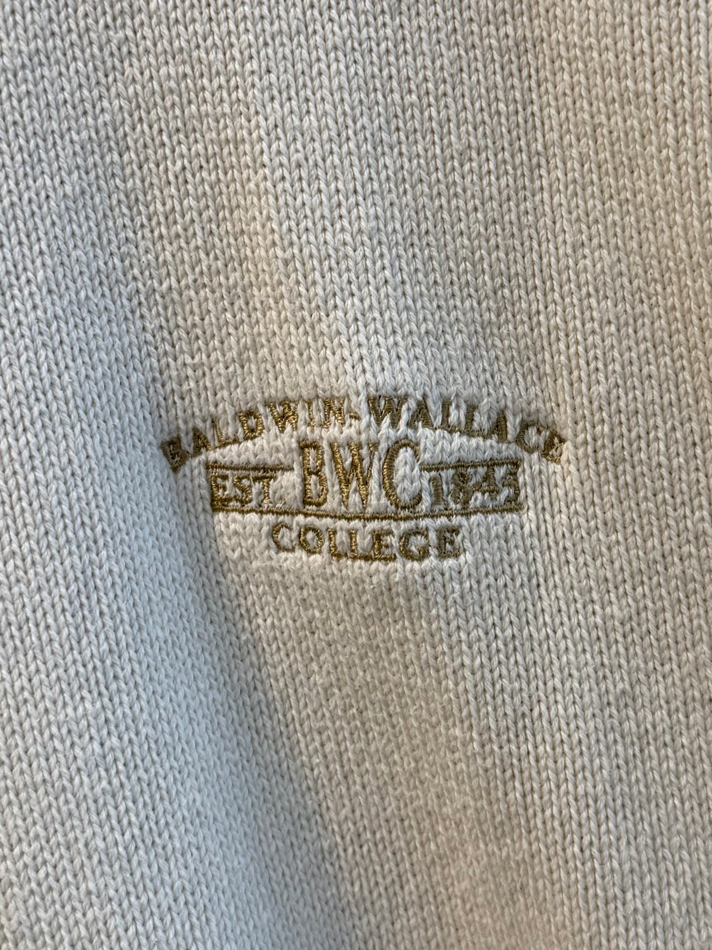 Vintage Vantage Baldwin Wallace College White Sweater- XXL