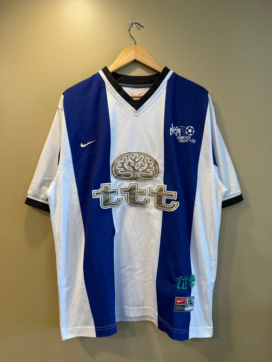 TTT Nike Blue NSSA Minnesota Striped Football Soccer Jersey- XL