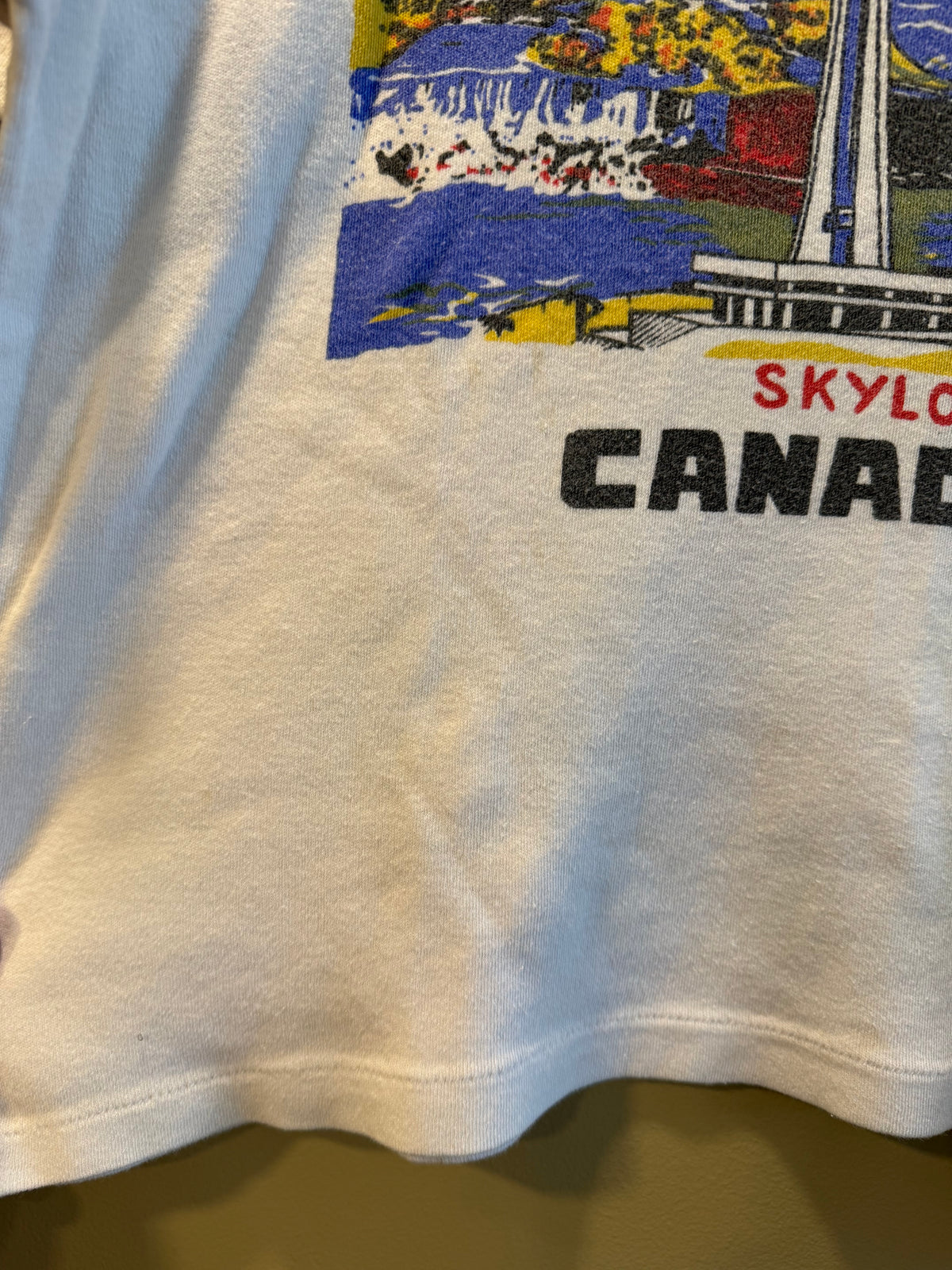 Vintage 70s Niagara Falls Skylon Canada Ringer Baby Tee T-Shirt- S/M
