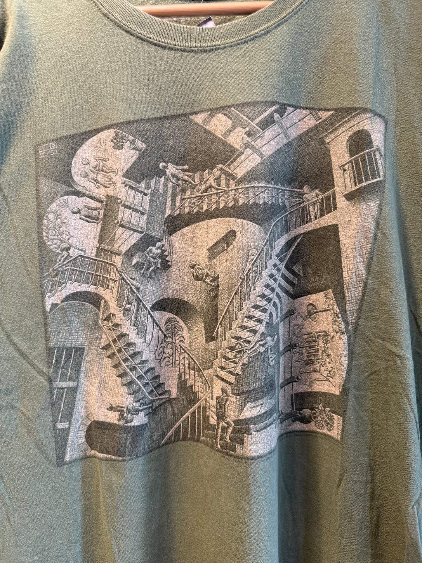M.C. Escher Green Art Tee T-Shirt- L