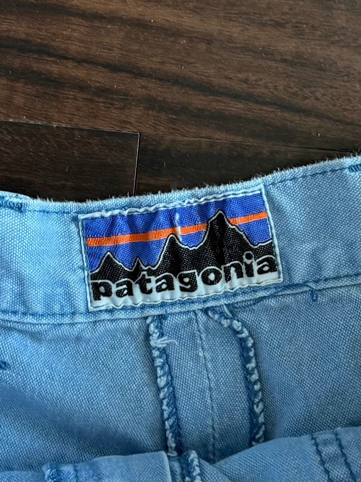 Vintage 70s Patagonia Women’s Light Blue Stand-Up Shorts- 28
