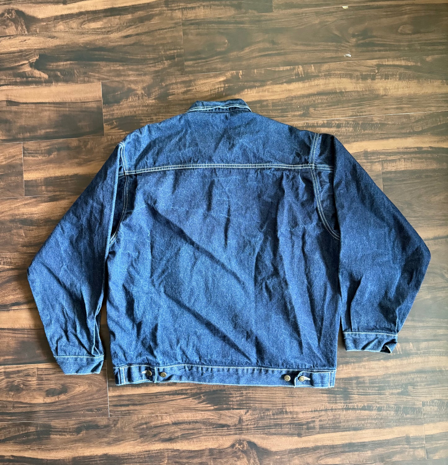 Vintage Dark Wash Denim Big Pocket Workwear Jacket- L