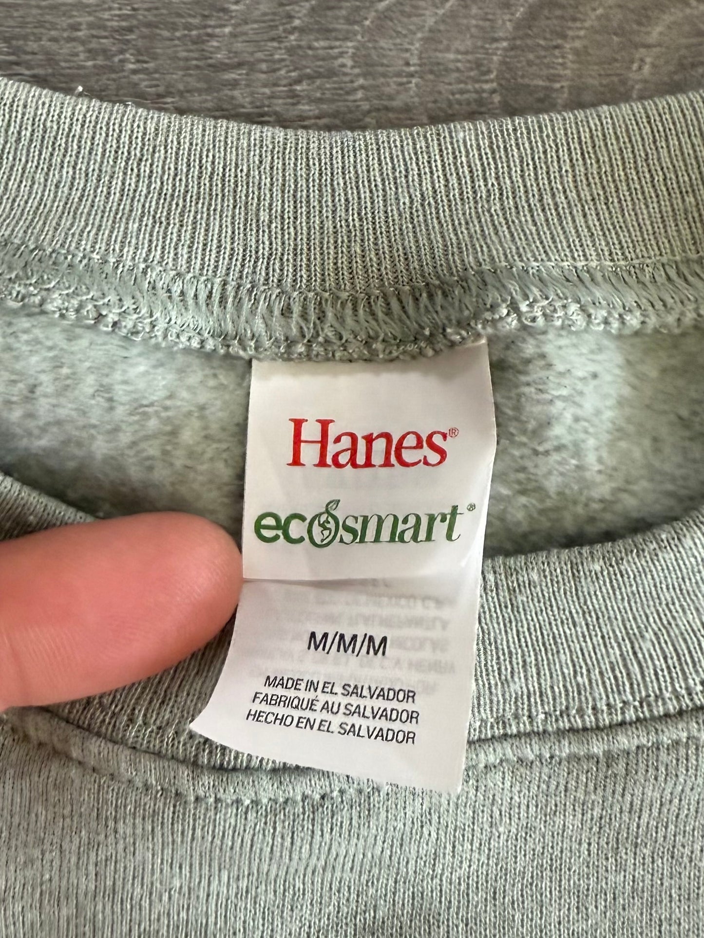 The Thrifting Tree Embroidered Matcha Green Crewneck Sweatshirt- M