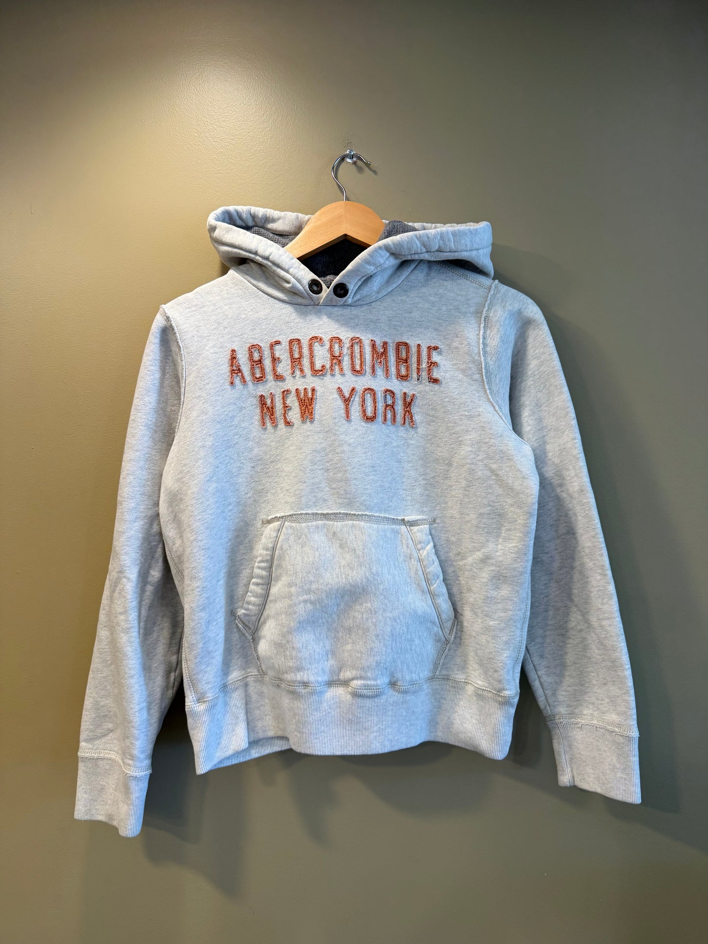 Vintage Y2K Abercrombie & Fitch Gray Hoodie Sweatshirt- S
