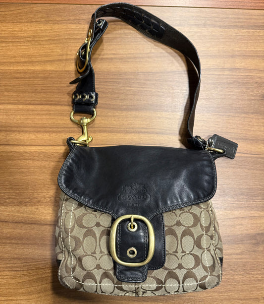 Vintage Coach 11434 Bleecker Signature Buckle Flap Shoulder Bag