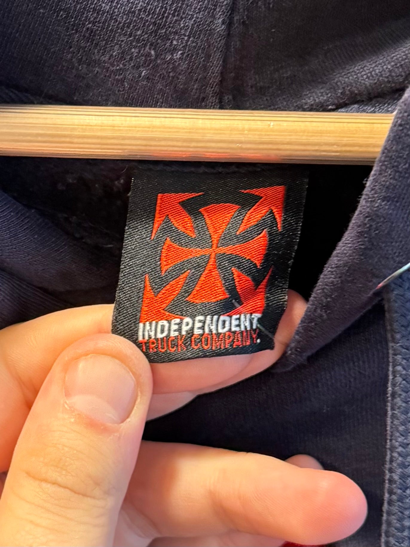 Vintage Independent Truck Company Skateboards Rare Navy Blue Hoodie Sweatshirt- XL