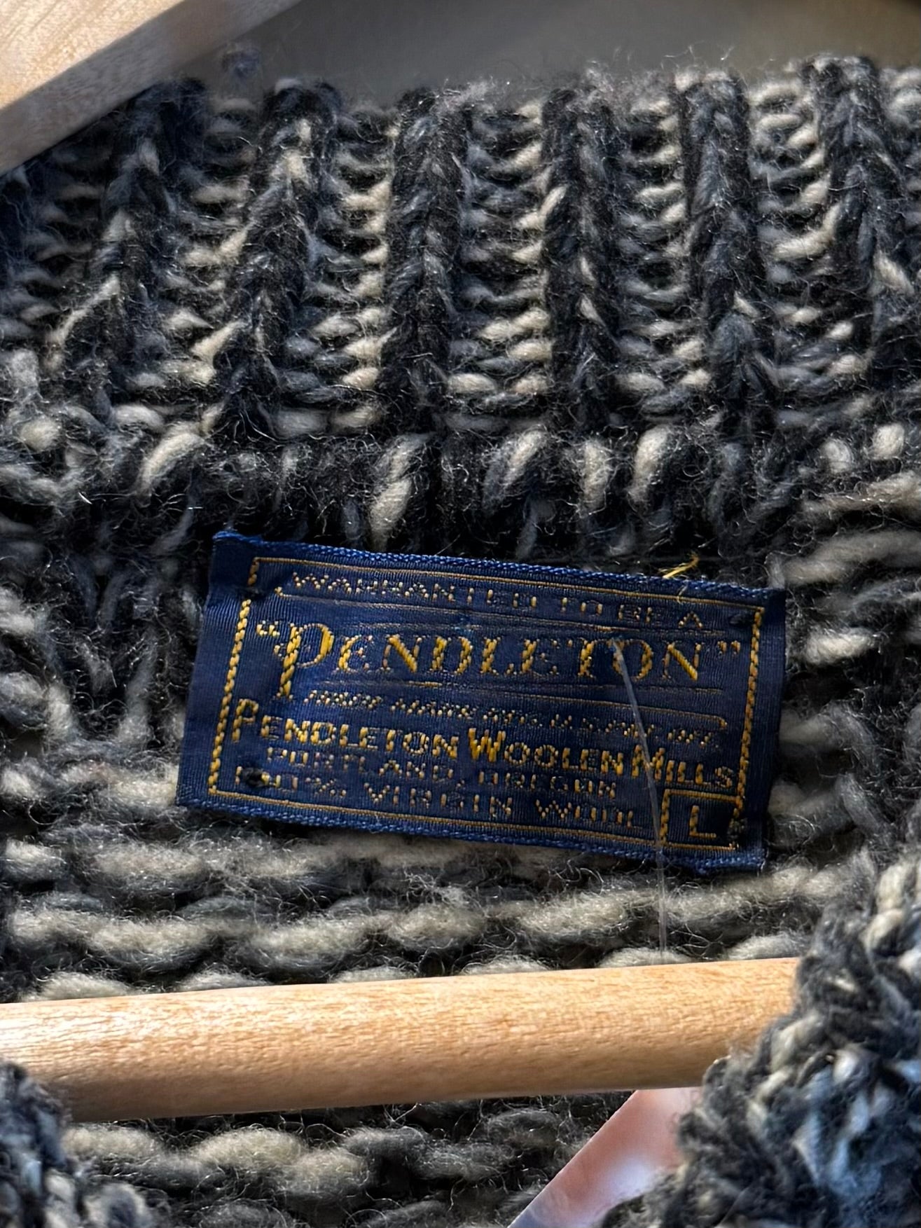 Vintage Pendleton Wool Checkered Knit Sweater- XL