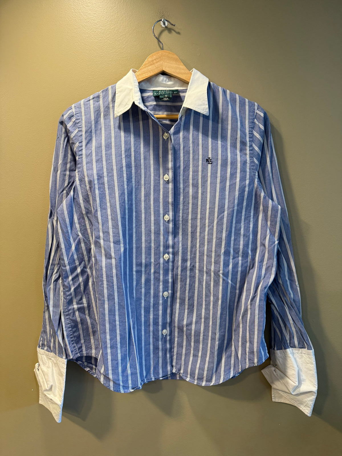 Vintage Lauren Ralph Lauren Striped Button-Up Blouse Shirt- S