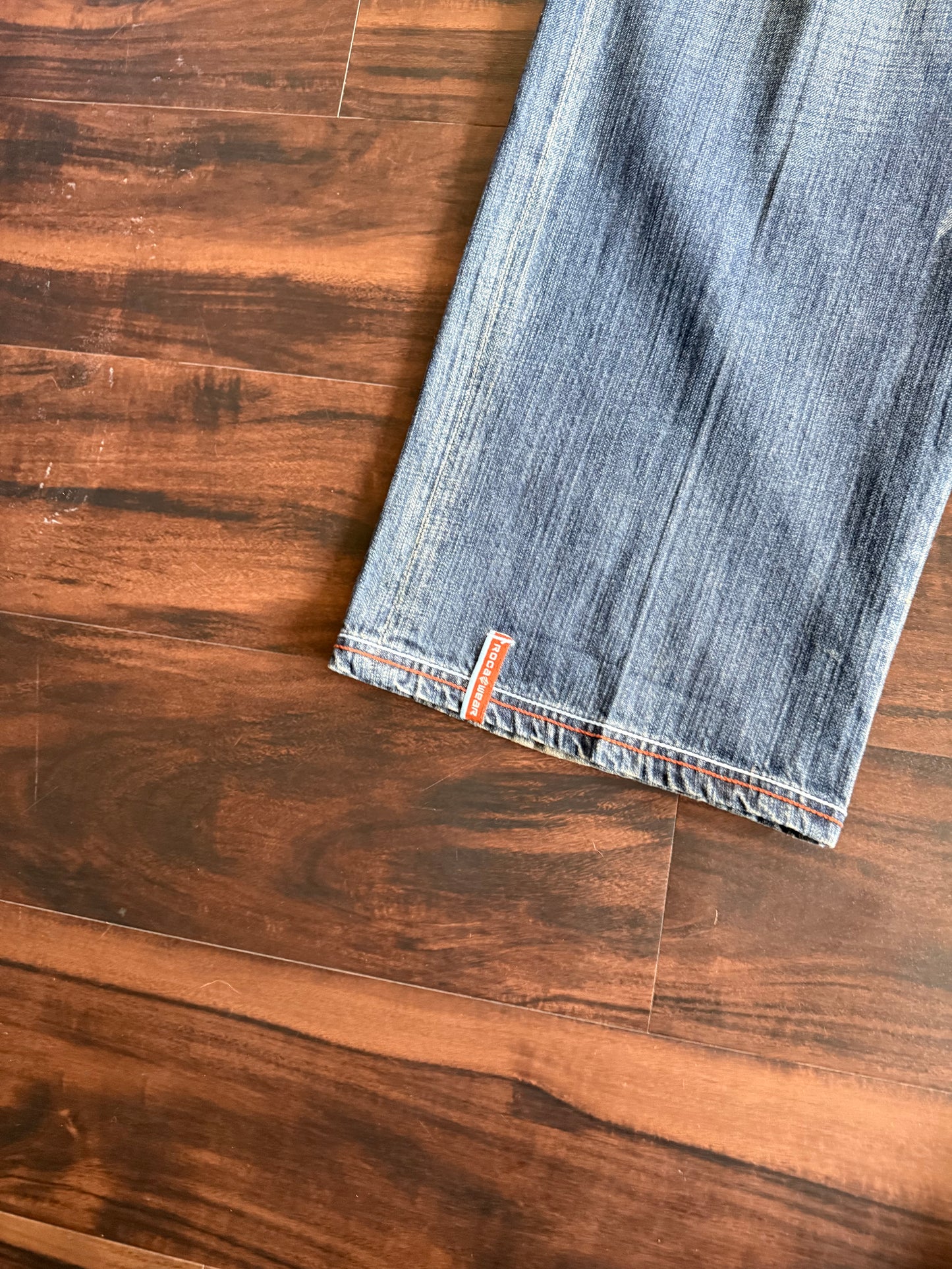 Vintage Y2K Rocawear Embroidered Streetwear Denim Jeans- 38x32