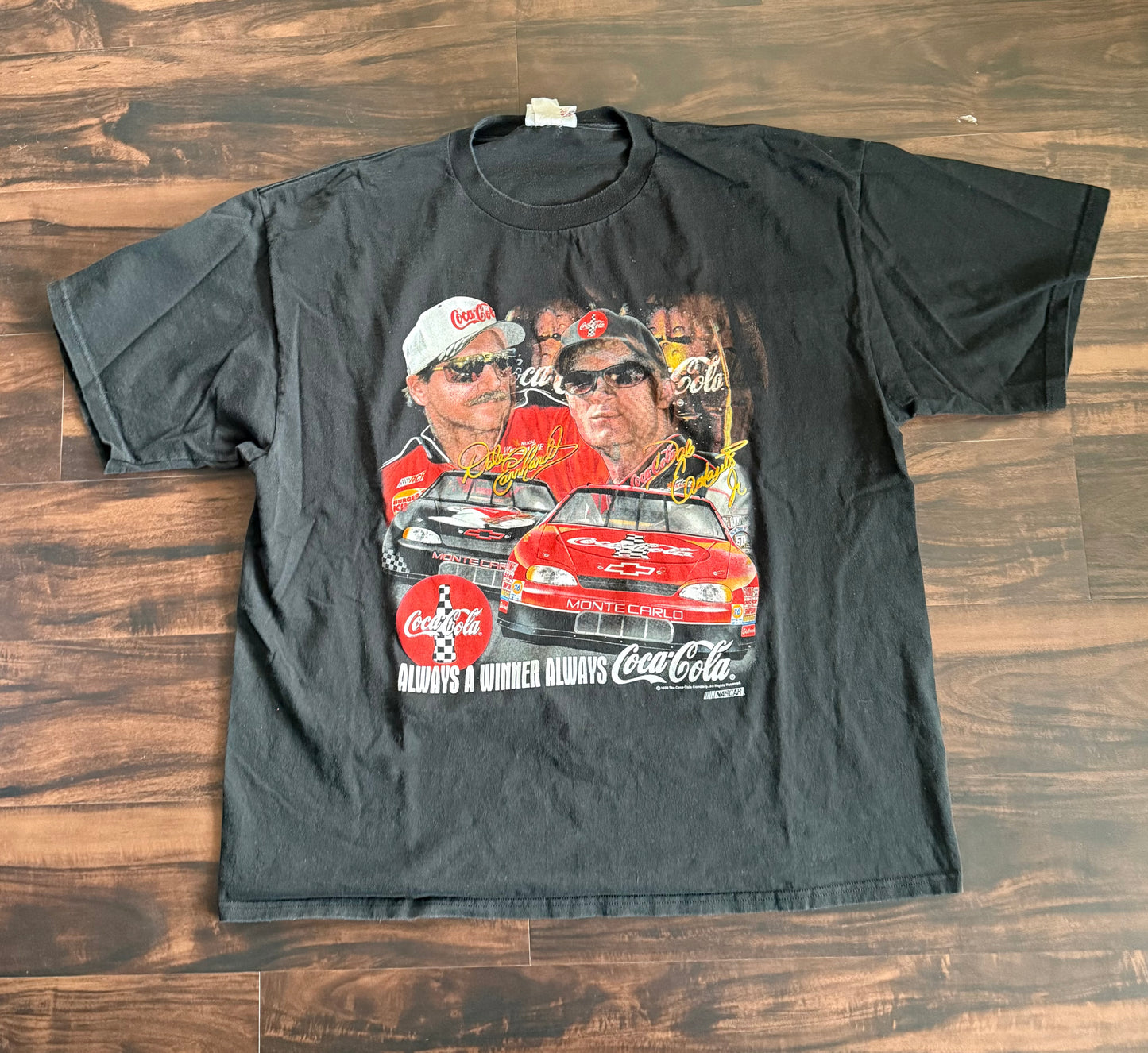 Vintage NASCAR Dale Earnhardt Sr & Jr Coca Cola Racing T-Shirt- XXL