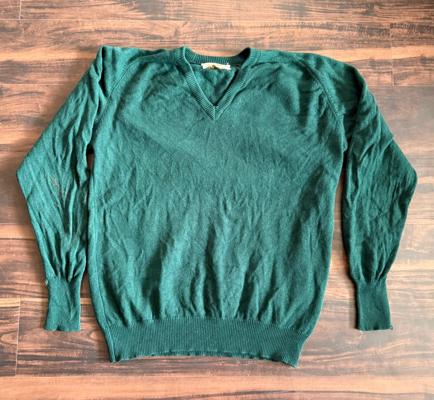 Vintage Green Made In Ireland Cashmere Sweater- L