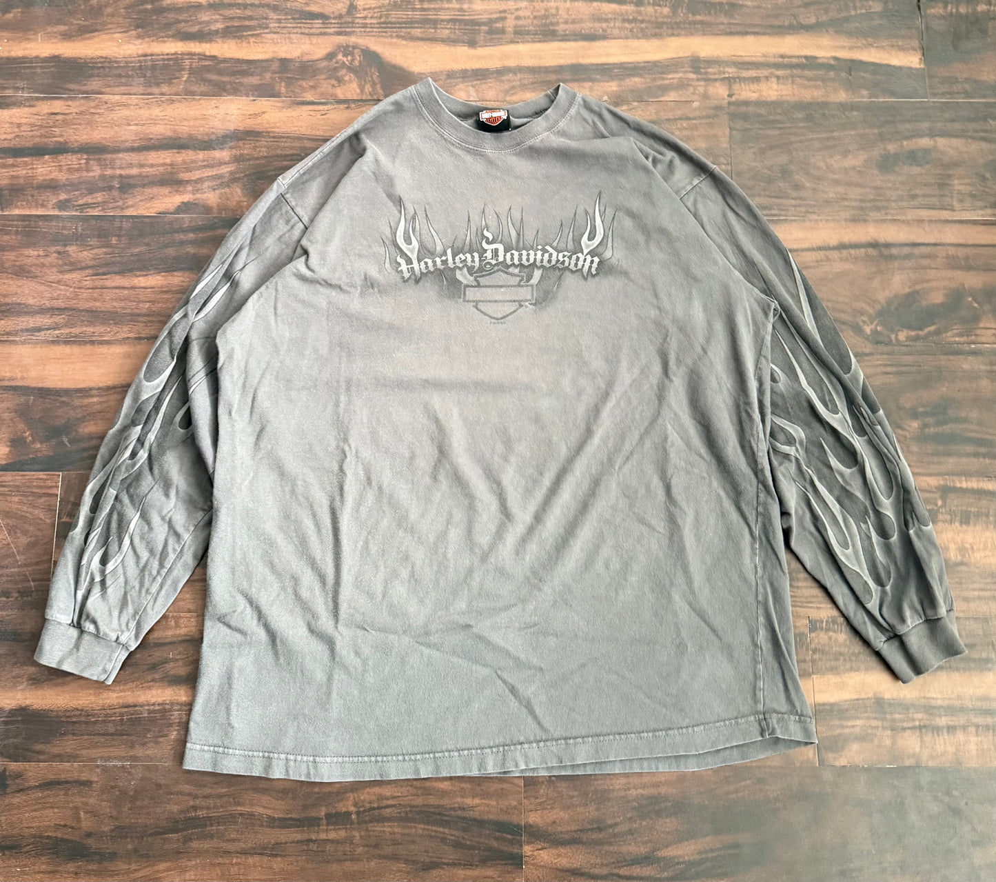 Vintage Harley Davidson Motorcycles Flame Long Sleeve T-Shirt- XL