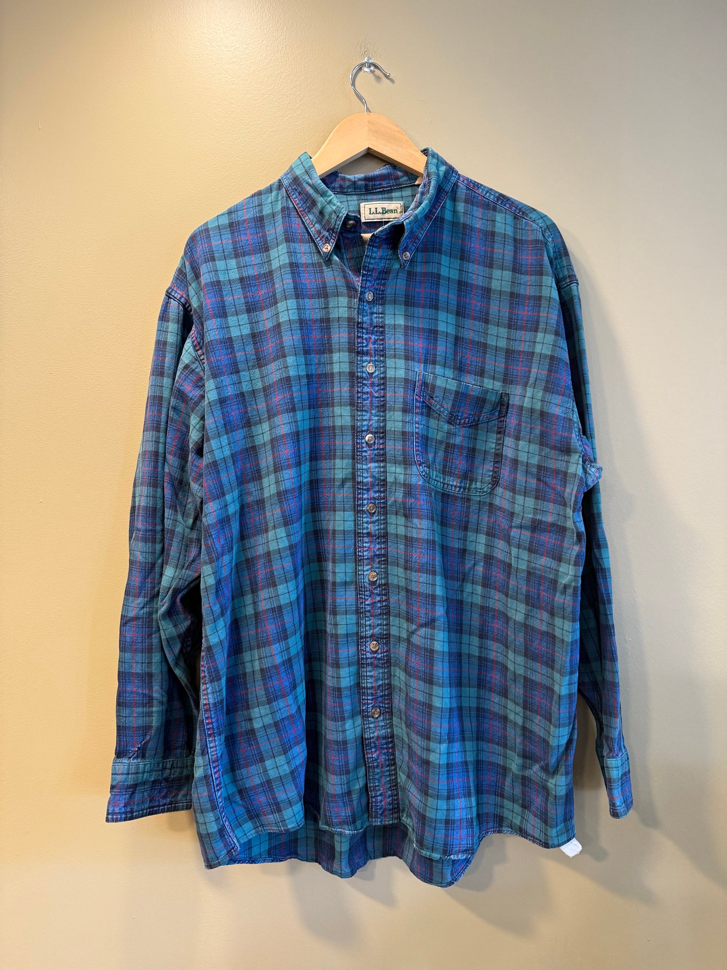 Vintage L.L. Bean Blue Flannel Shirt- XL