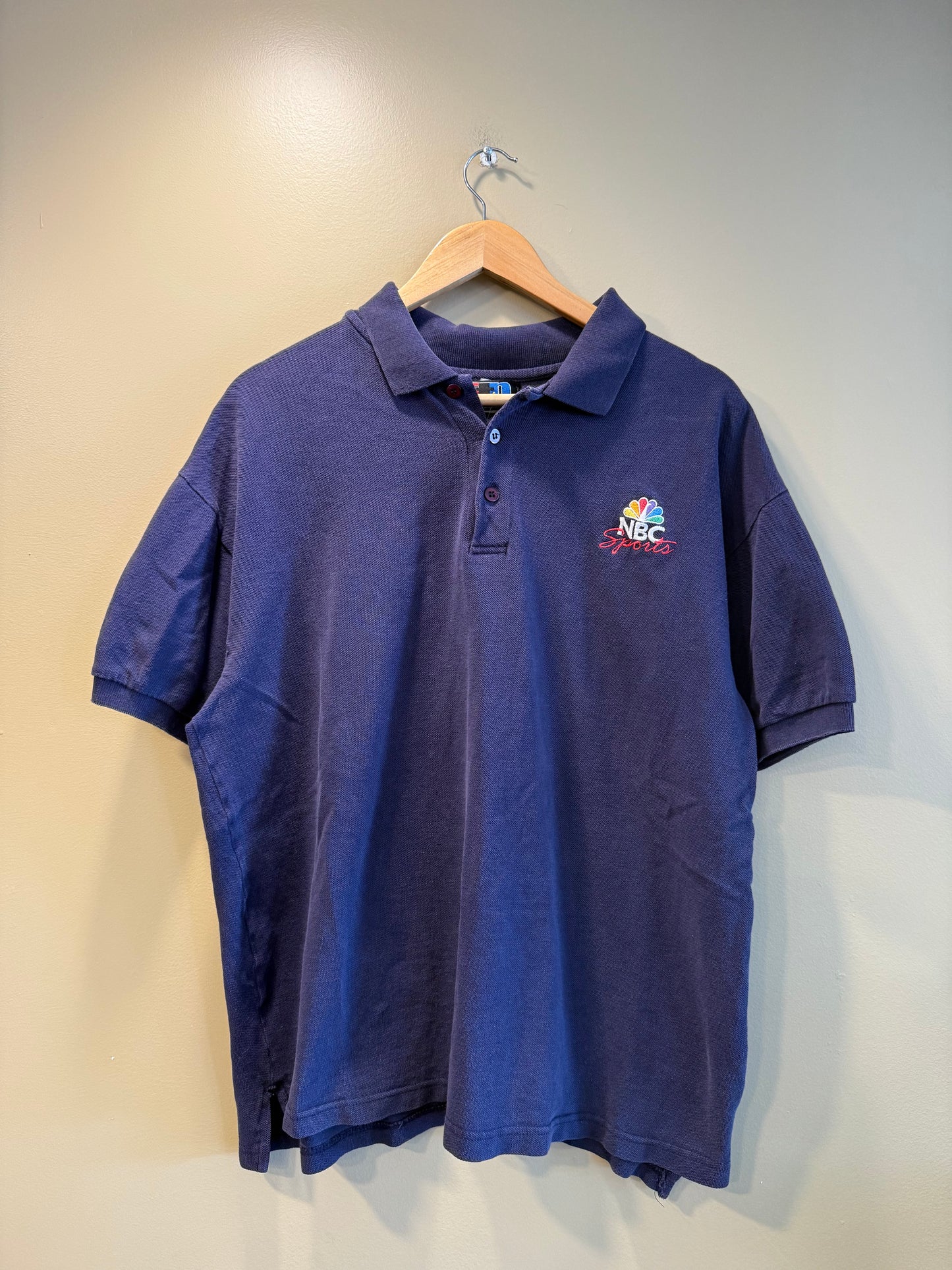 Vintage NBC Sports Blue Polo Shirt- L