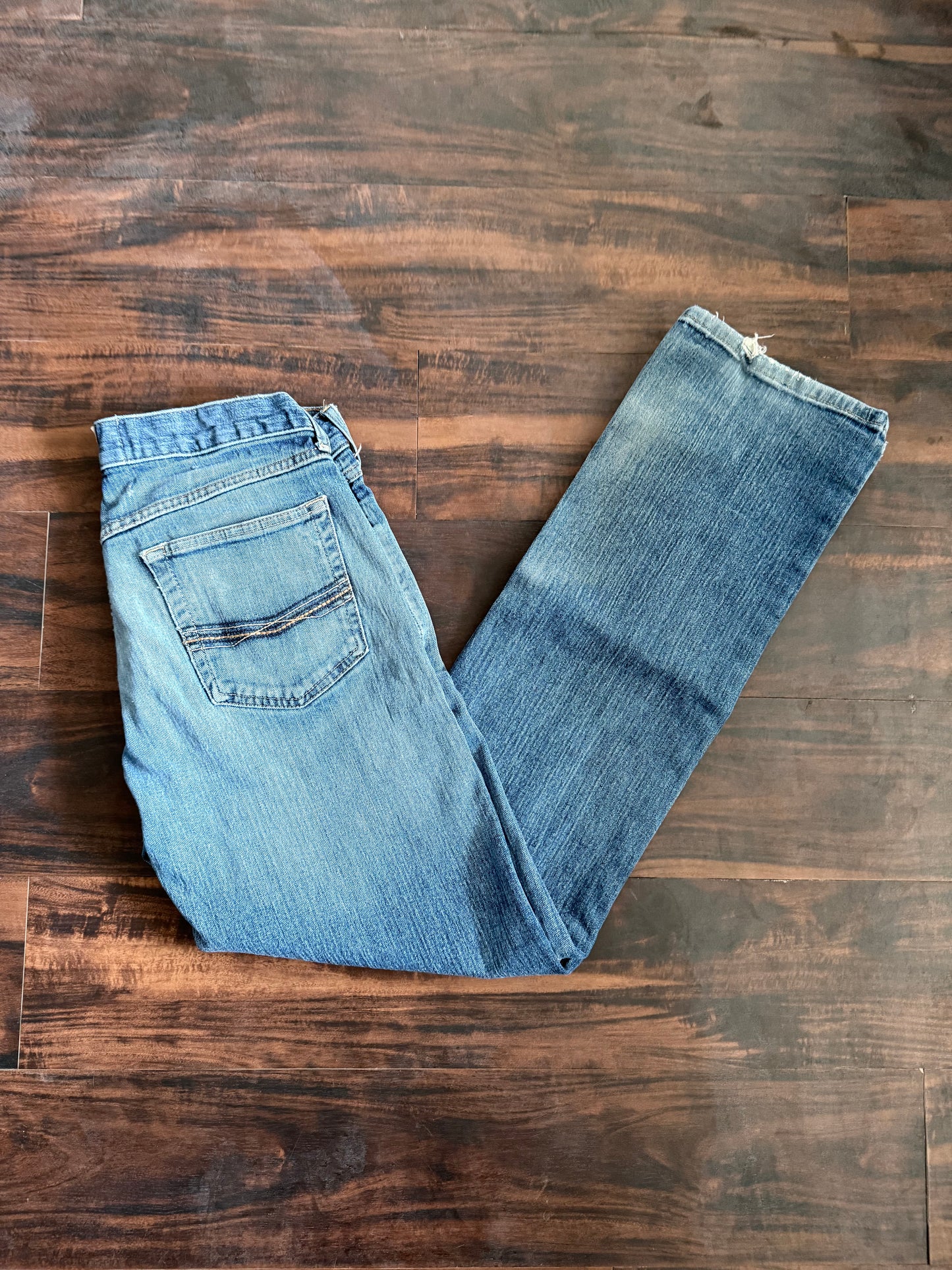 Vintage Ariat Slim Straight Cowboy Light Wash Denim Jeans- 33x34