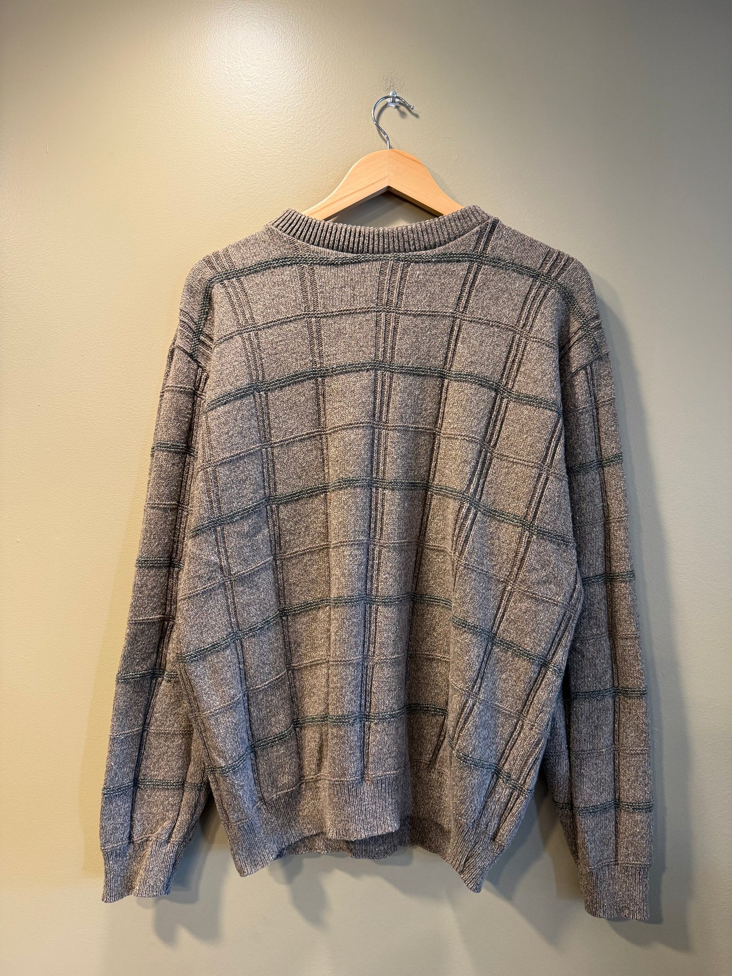 Vintage Susquehanna Trail Checkered Cotton Sweater- M
